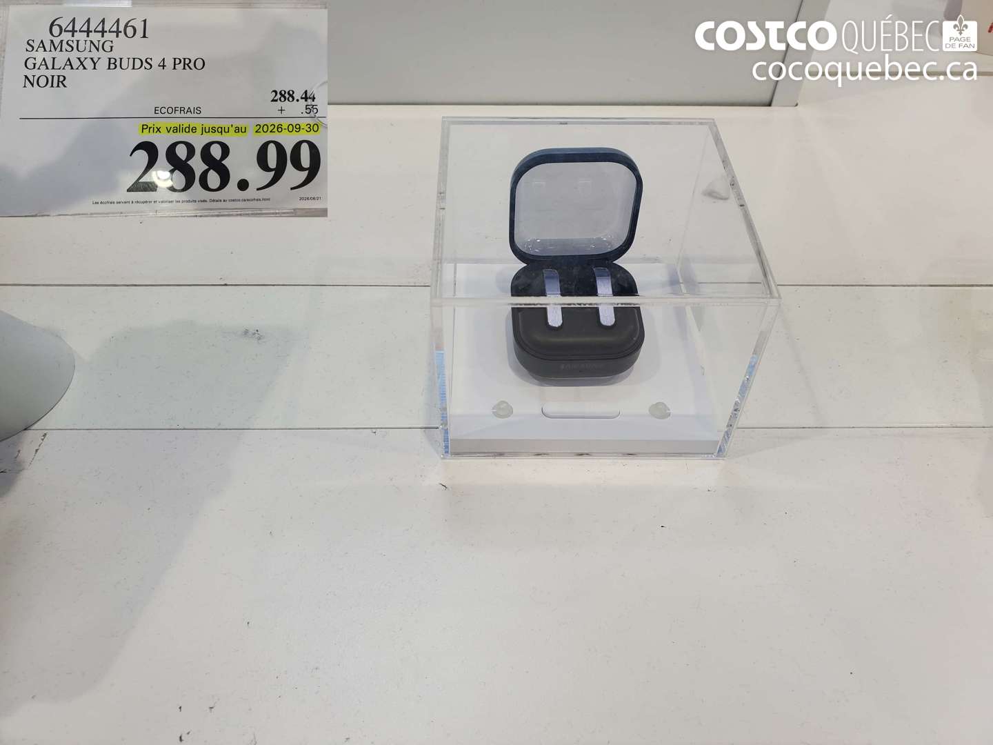 6444461 SAMSUNG GALAXY BUDS 4 PRO NOIR (EXPIRES ON 2026-09-30) $288.99