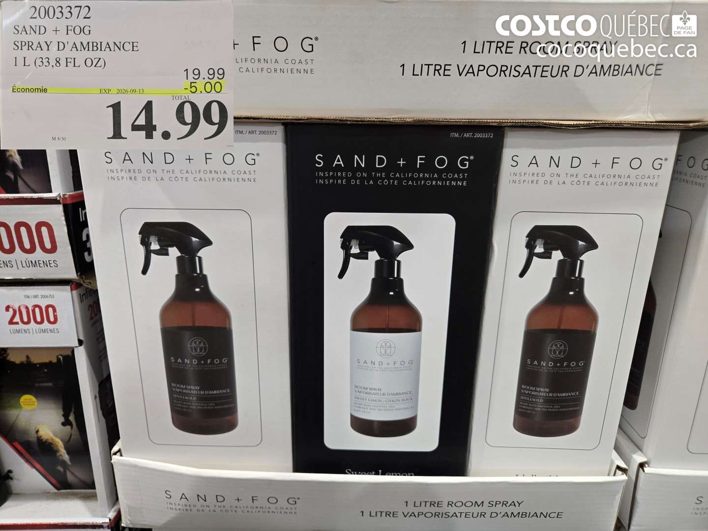 2003372 SAND + FOG SPRAY D'AMBIANCE ($5.00 INSTANT SAVINGS EXPIRES ON 2026-09-13) $14.99