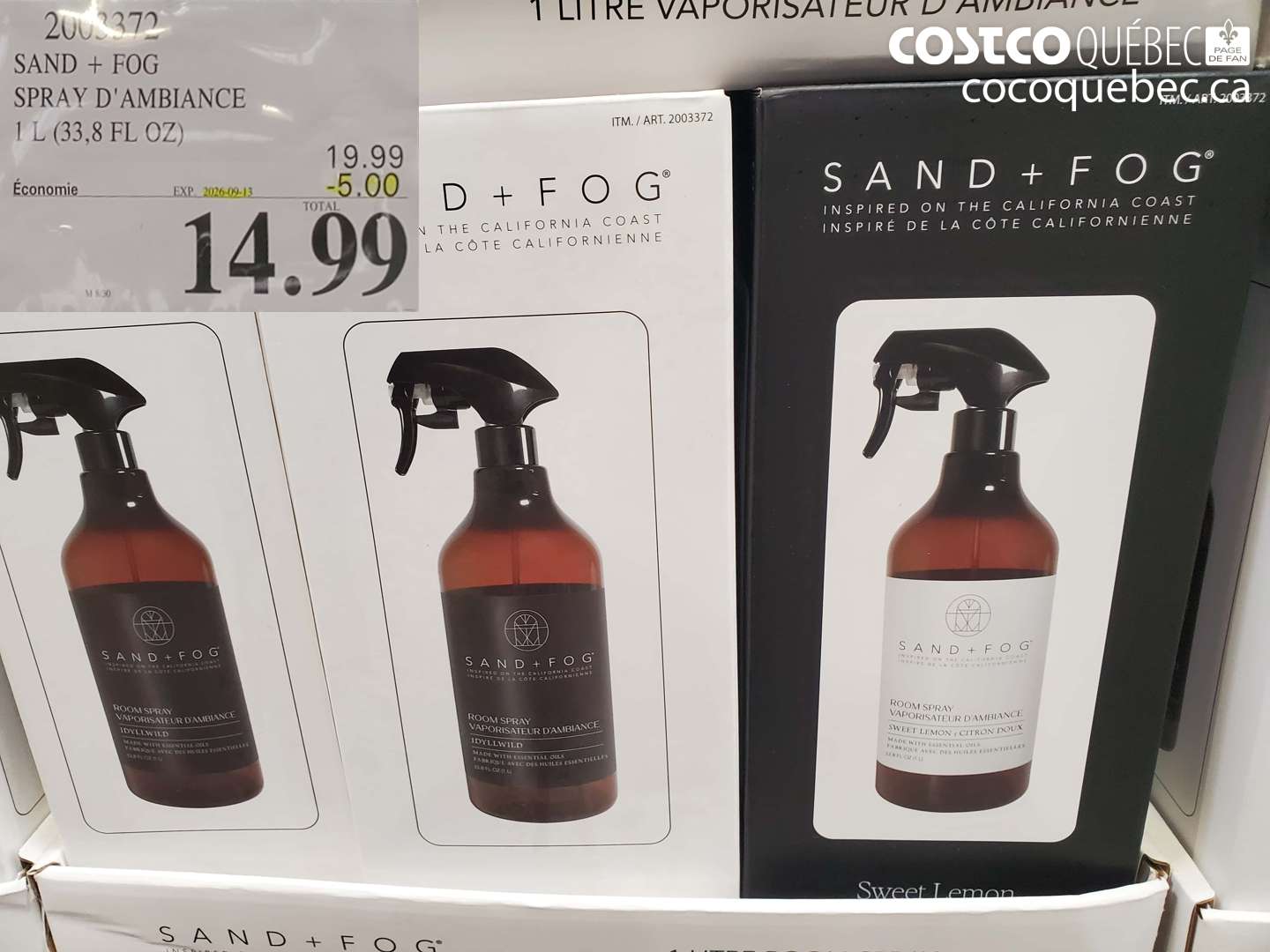 2003372 SAND + FOG SPRAY D'AMBIANCE ($5.00 INSTANT SAVINGS EXPIRES ON 2026-09-13) $14.99