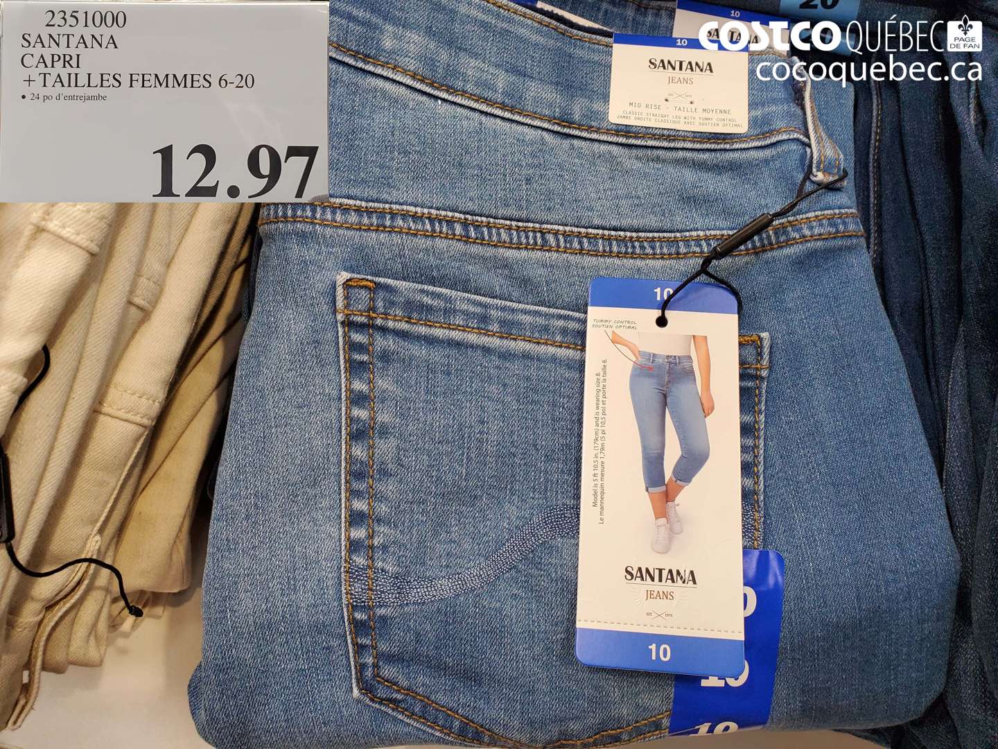 2351000 SANTANA CAPRI + TAILLES FEMMES 6-20 $12.97