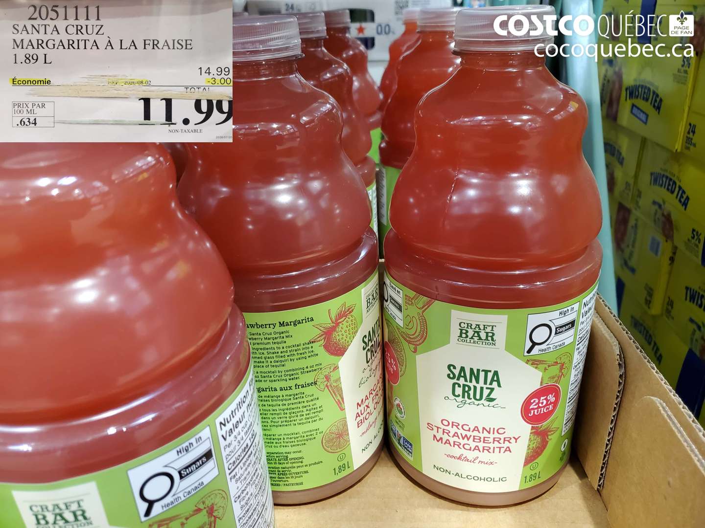 2051111 SANTA CRUZ MARGARITA À LA FRAISE 1.89 L ($3.00 INSTANT SAVINGS EXPIRES ON 2026-08-02) $11.99