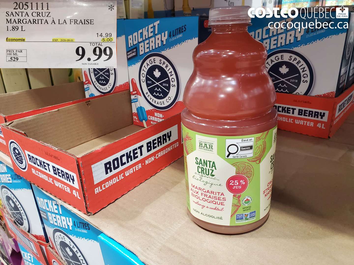 2051111 SANTA CRUZ MARGARITA À LA FRAISE 1.89 L ($5.00 INSTANT SAVINGS EXPIRES ON 2026-09-01) $9.99