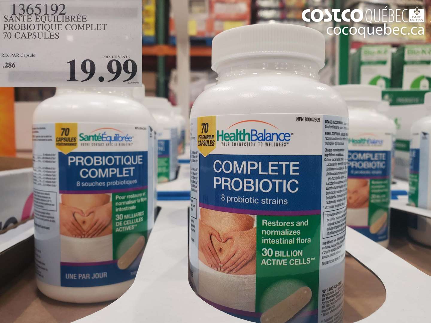 1365192 SANTÉ EQUILIBRÉE PROBIOTIQUE COMPLET 70 CAPSULES $19.99