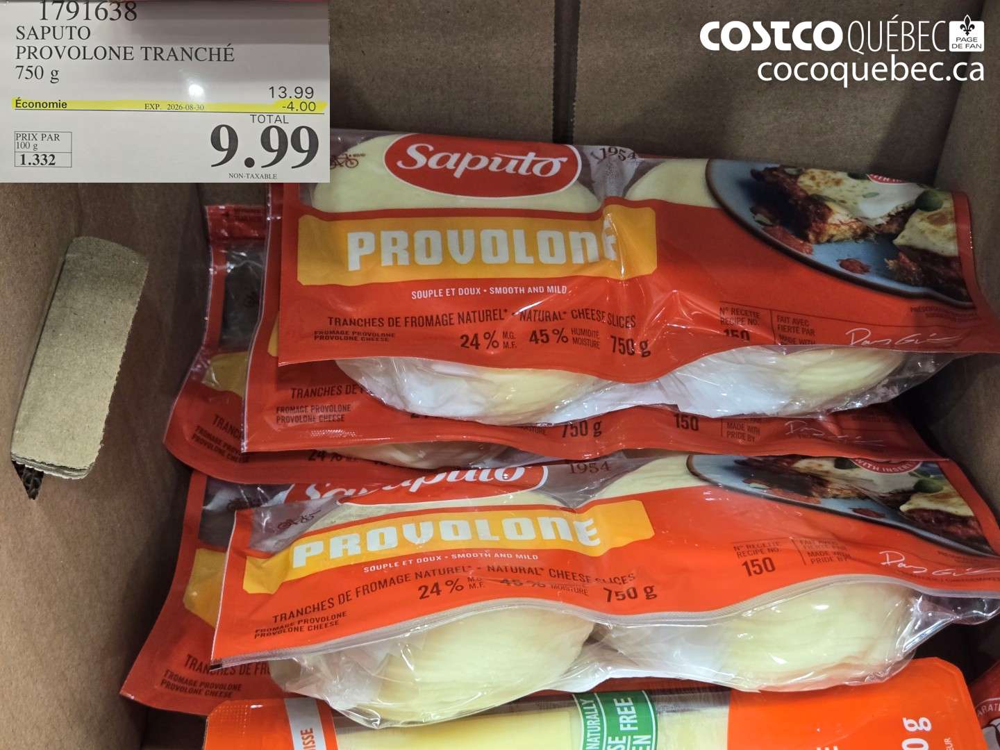 1791638 SAPUTO PROVOLONE TRANCHÉ ($4.00 INSTANT SAVINGS EXPIRES ON 2026-08-30) $9.99