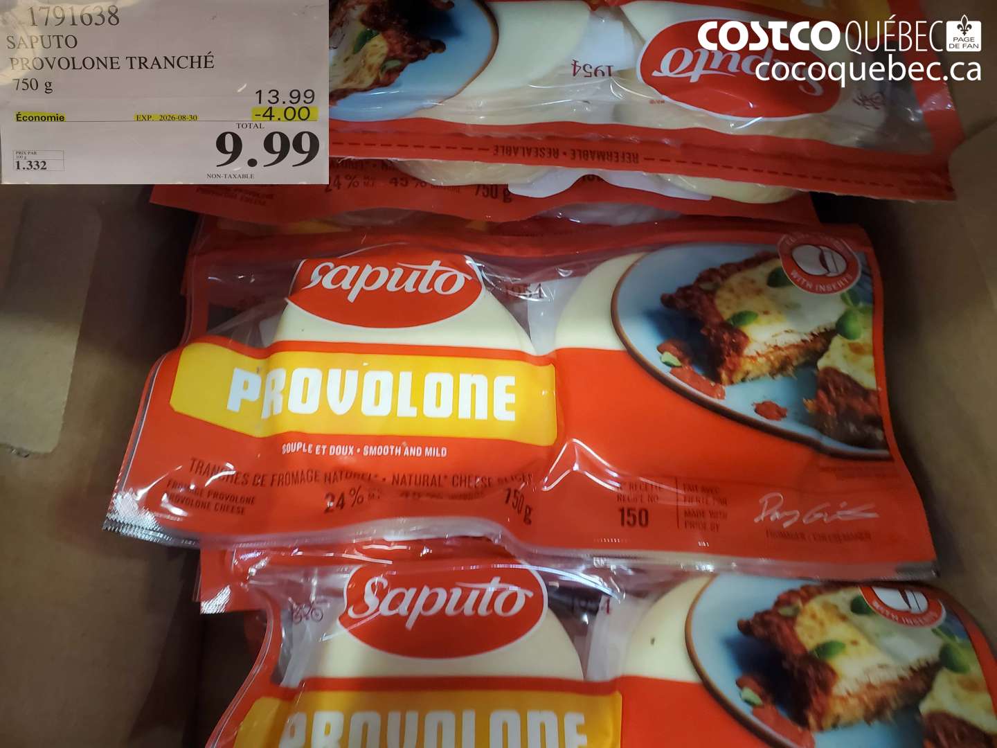 1791638 SAPUTO PROVOLONE TRANCHÉ ($4.00 INSTANT SAVINGS EXPIRES ON 2026-08-30) $9.99