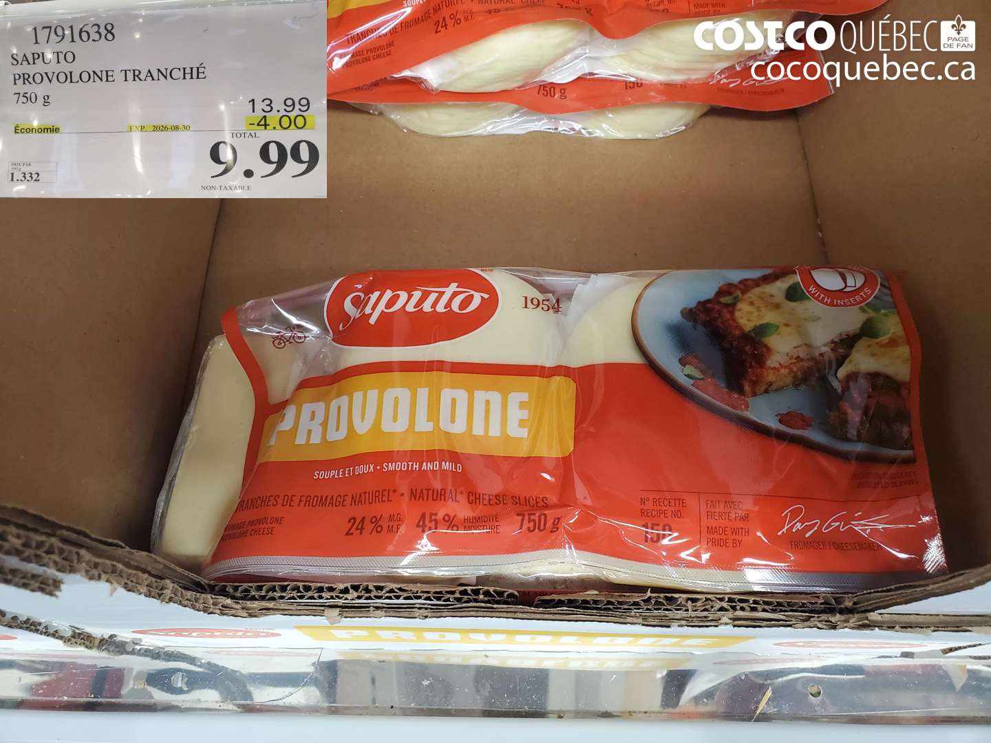 1791638 SAPUTO PROVOLONE TRANCHÉ ($4.00 INSTANT SAVINGS EXPIRES ON 2026-08-30) $9.99