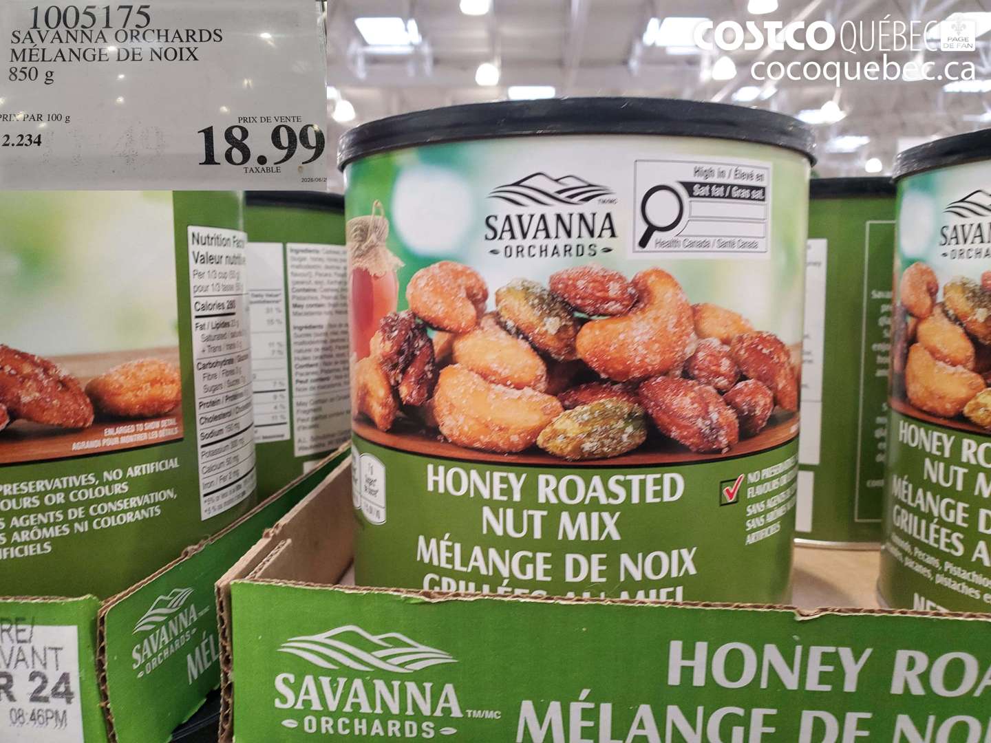 1005175 SAVANNA ORCHARDS MÉLANGE DE NOIX $18.99