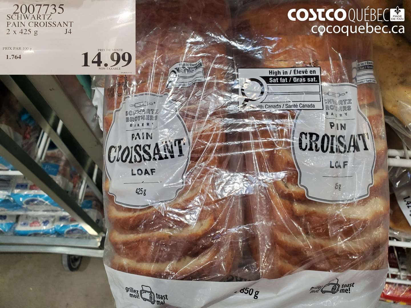 2007735 SCHWARTZ PAIN CROISSANT 2 X 425 G $14.99