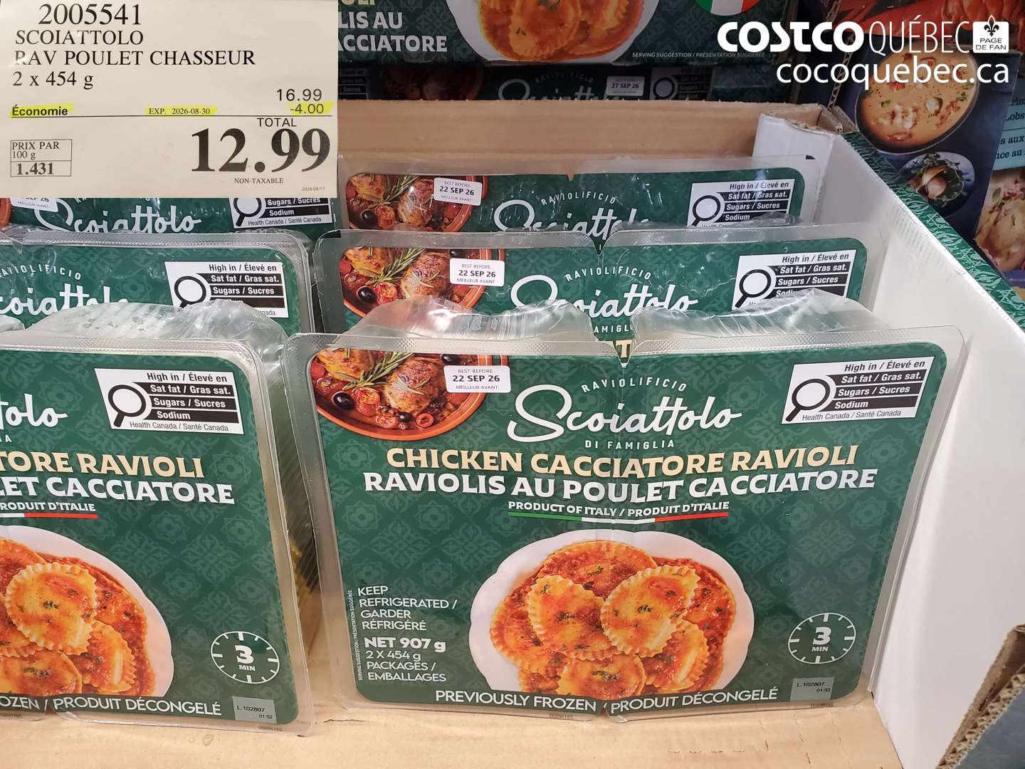 2005541 SCOIATTOLO RAV POULET CHASSEUR 2 X 454 G ($4.00 INSTANT SAVINGS EXPIRES ON 2026-08-30) $12.99