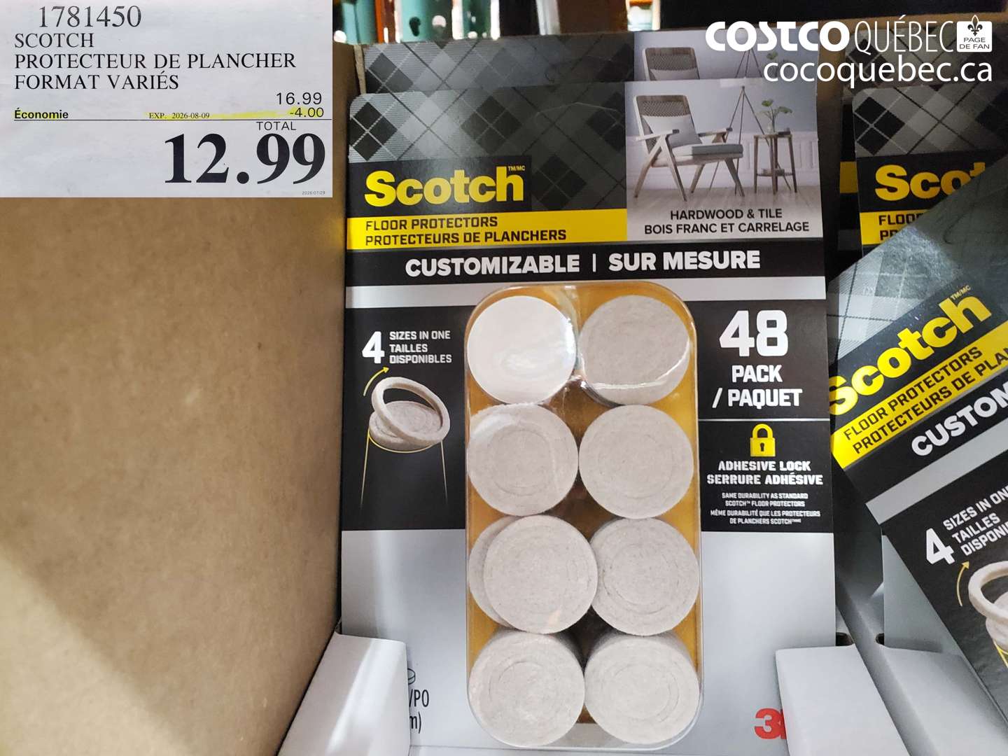 1781450 SCOTCH PROTECTEUR DE PLANCHER FORMAT VARIÉS ($4.00 INSTANT SAVINGS EXPIRES ON 2026-08-09) $12.99