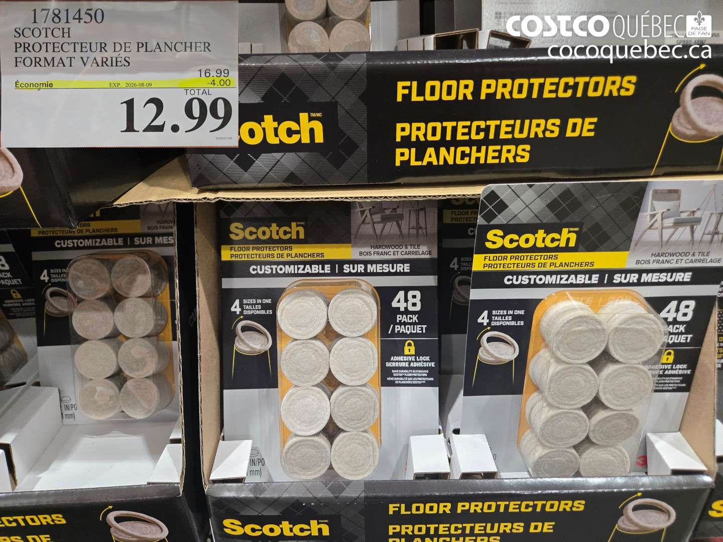 1781450 SCOTCH PROTECTEUR DE PLANCHER FORMAT VARIÉS ($4.00 INSTANT SAVINGS EXPIRES ON 2026-08-09) $12.99