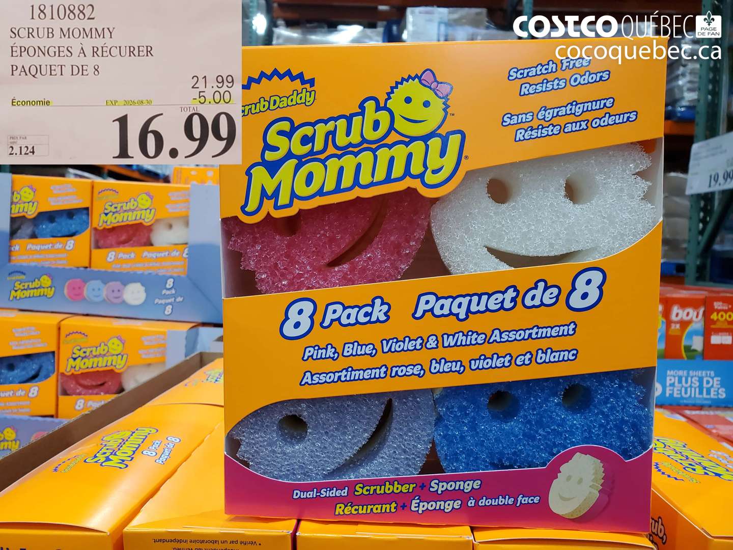 1810882 SCRUB MOMMY ÉPONGES À RÉCURER PAQUET DE 8 ($5.00 INSTANT SAVINGS EXPIRES ON 2026-08-30) $16.99