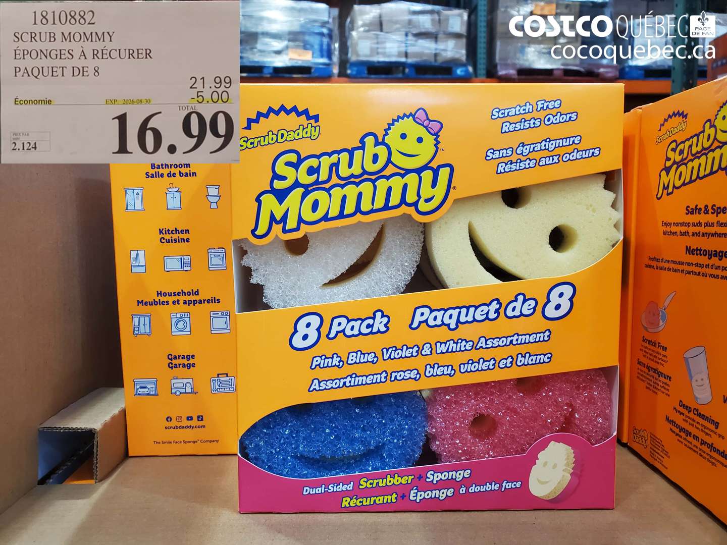 1810882 SCRUB MOMMY ÉPONGES À RÉCURER PAQUET DE 8 ($5.00 INSTANT SAVINGS EXPIRES ON 2026-08-30) $16.99