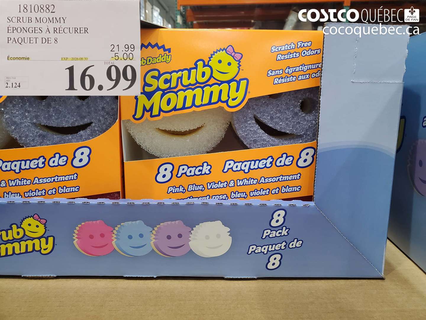 1810882 SCRUB MOMMY ÉPONGES À RÉCURER PAQUET DE 8 ($5.00 INSTANT SAVINGS EXPIRES ON 2026-08-30) $16.99