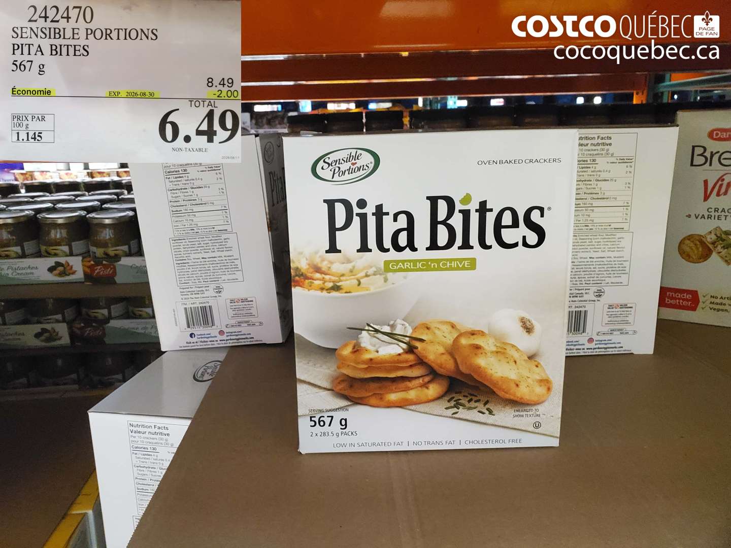 242470 SENSIBLE PORTIONS PITA BITES ($2.00 INSTANT SAVINGS EXPIRES ON 2026-08-30) $6.49