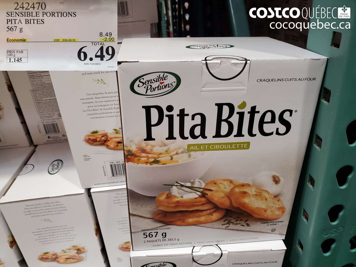 242470 SENSIBLE PORTIONS PITA BITES ($2.00 INSTANT SAVINGS EXPIRES ON 2026-08-30) $6.49