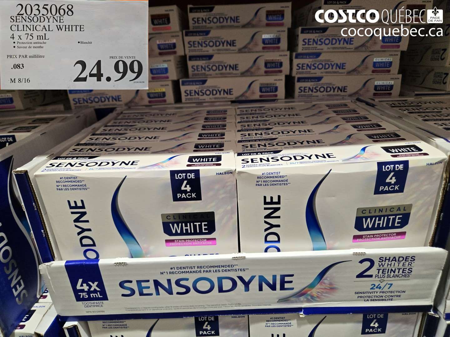 2035068 SENSODYNE CLINICAL WHITE 4 X 75 ML $24.99