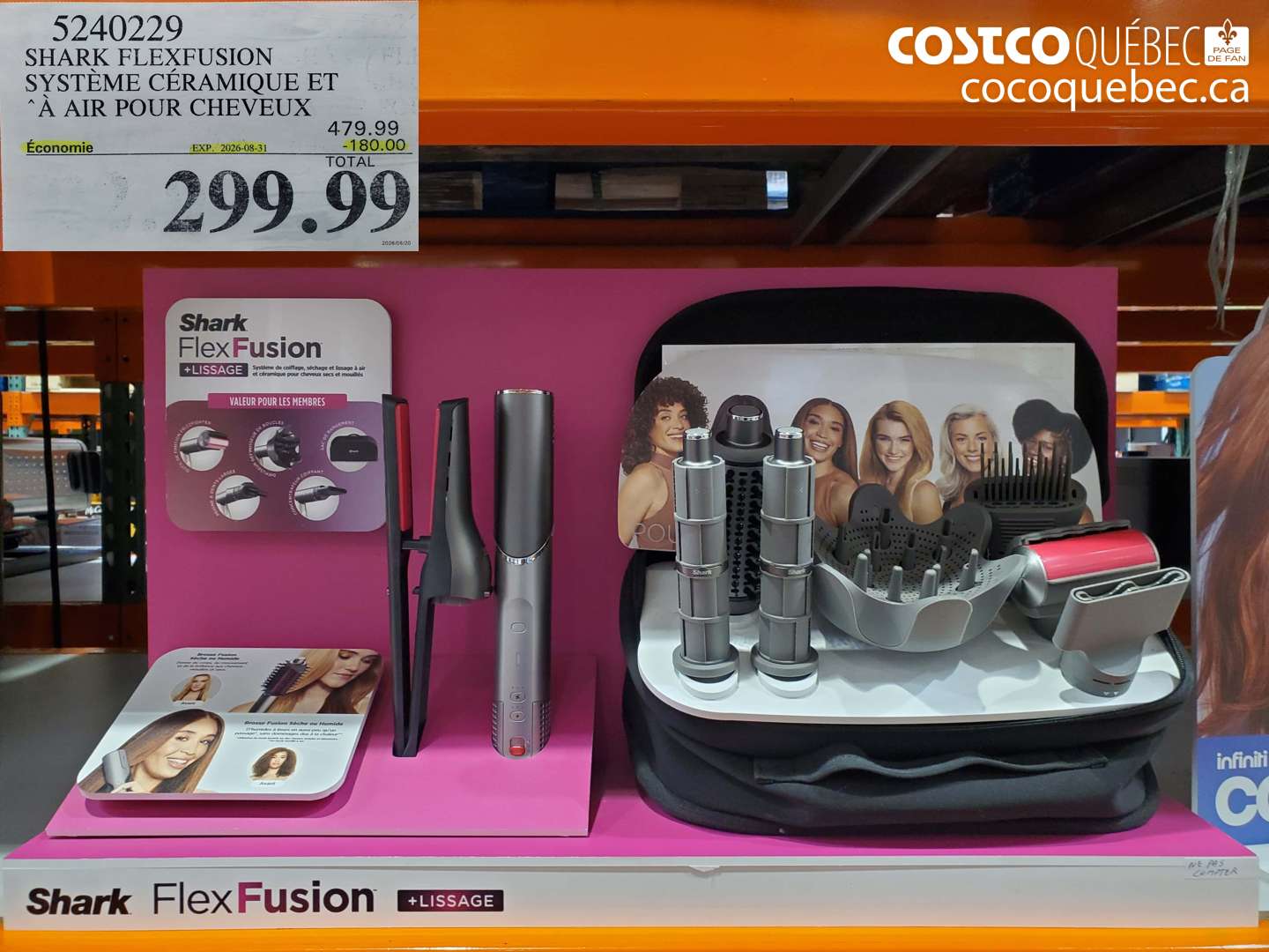 5240229 SHARK FLEXFUSION SYSTÈME CÉRAMIQUE ET À AIR POUR CHEVEUX ($180.00 INSTANT SAVINGS EXPIRES ON 2026-08-31) $299.99