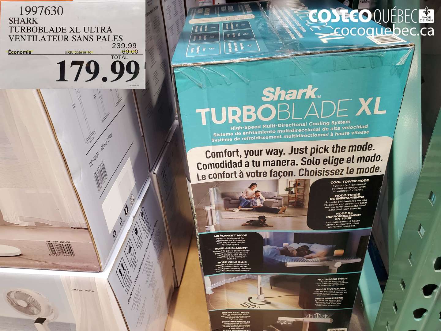 1997630 SHARK TURBOBLADE XL ULTRA VENTILATEUR SANS PALES ($60.00 INSTANT SAVINGS EXPIRES ON 2026-08-30) $179.99