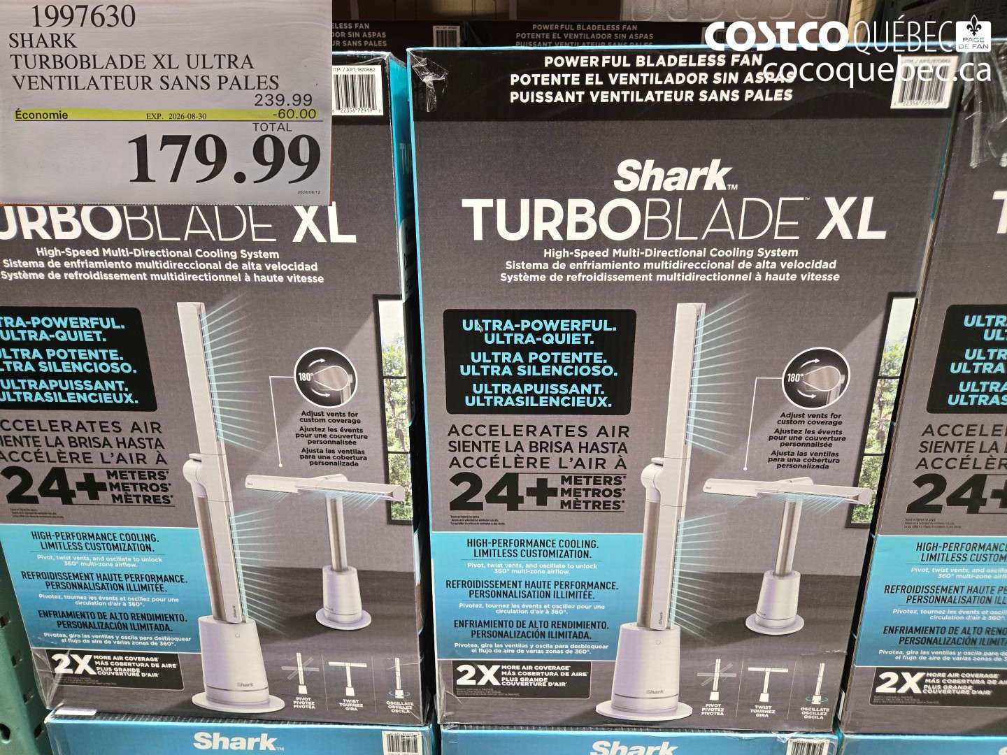 1997630 SHARK TURBOBLADE XL ULTRA VENTILATEUR SANS PALES ($60.00 INSTANT SAVINGS EXPIRES ON 2026-08-30) $179.99
