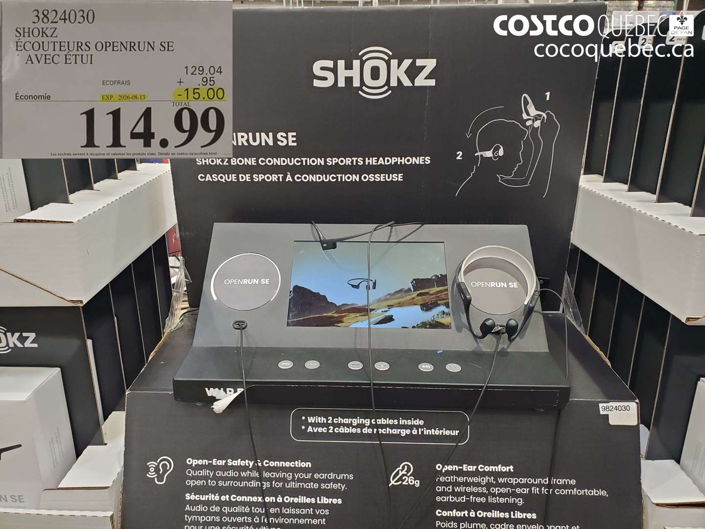 3824030 SHOKZ ÉCOUTEURS OPENRUN SE ($15.00 INSTANT SAVINGS EXPIRES ON 2026-08-13) $114.99