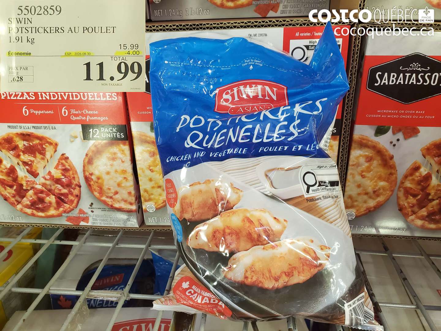 5502859 SIWIN POTSTICKERS AU POULET ($4.00 INSTANT SAVINGS EXPIRES ON 2026-08-30) $11.99