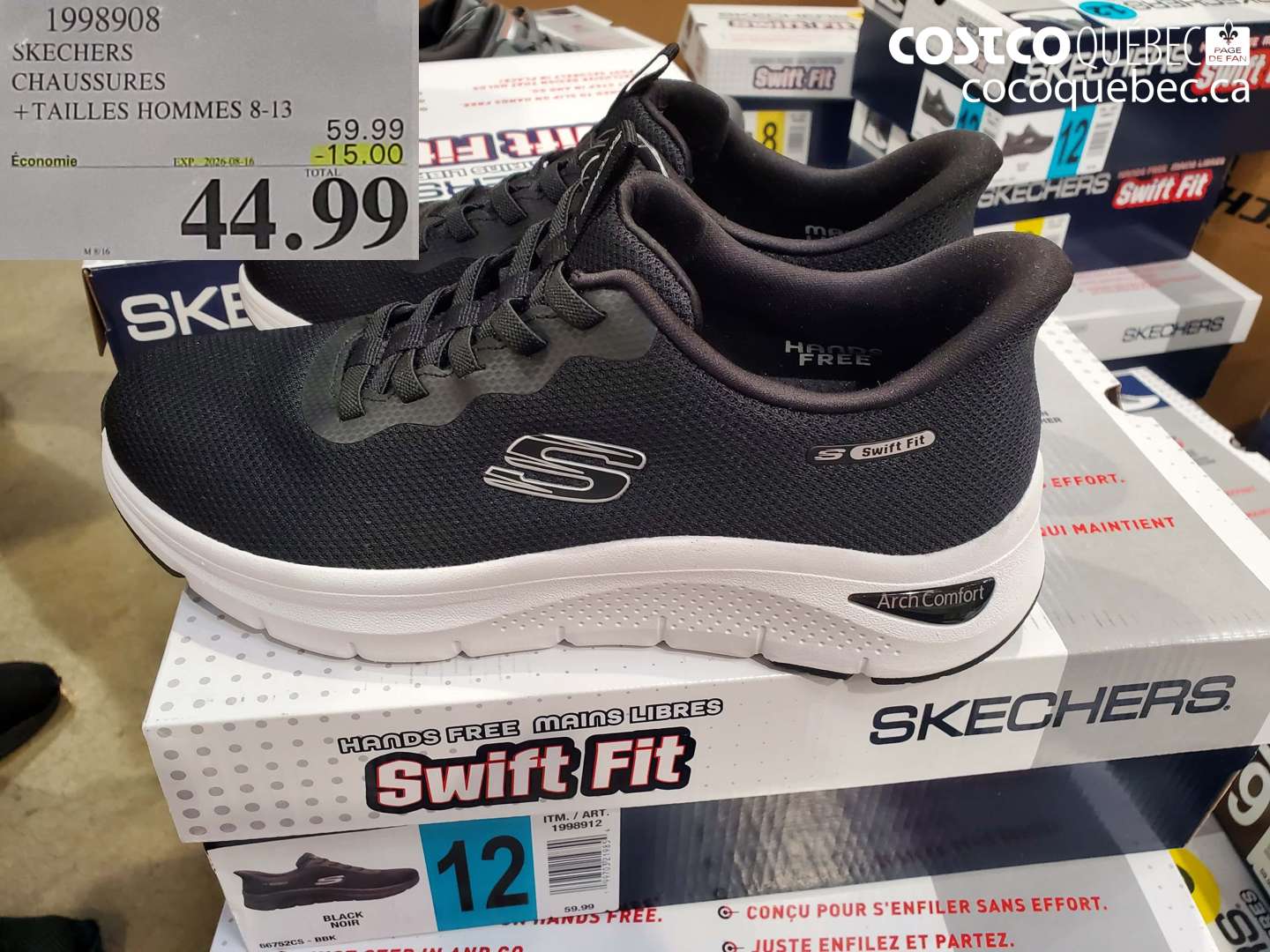 1998908 SKECHERS CHAUSSURES +TAILLES HOMMES 8-13 ($15.00 INSTANT SAVINGS EXPIRES ON 2026-08-16) $44.99