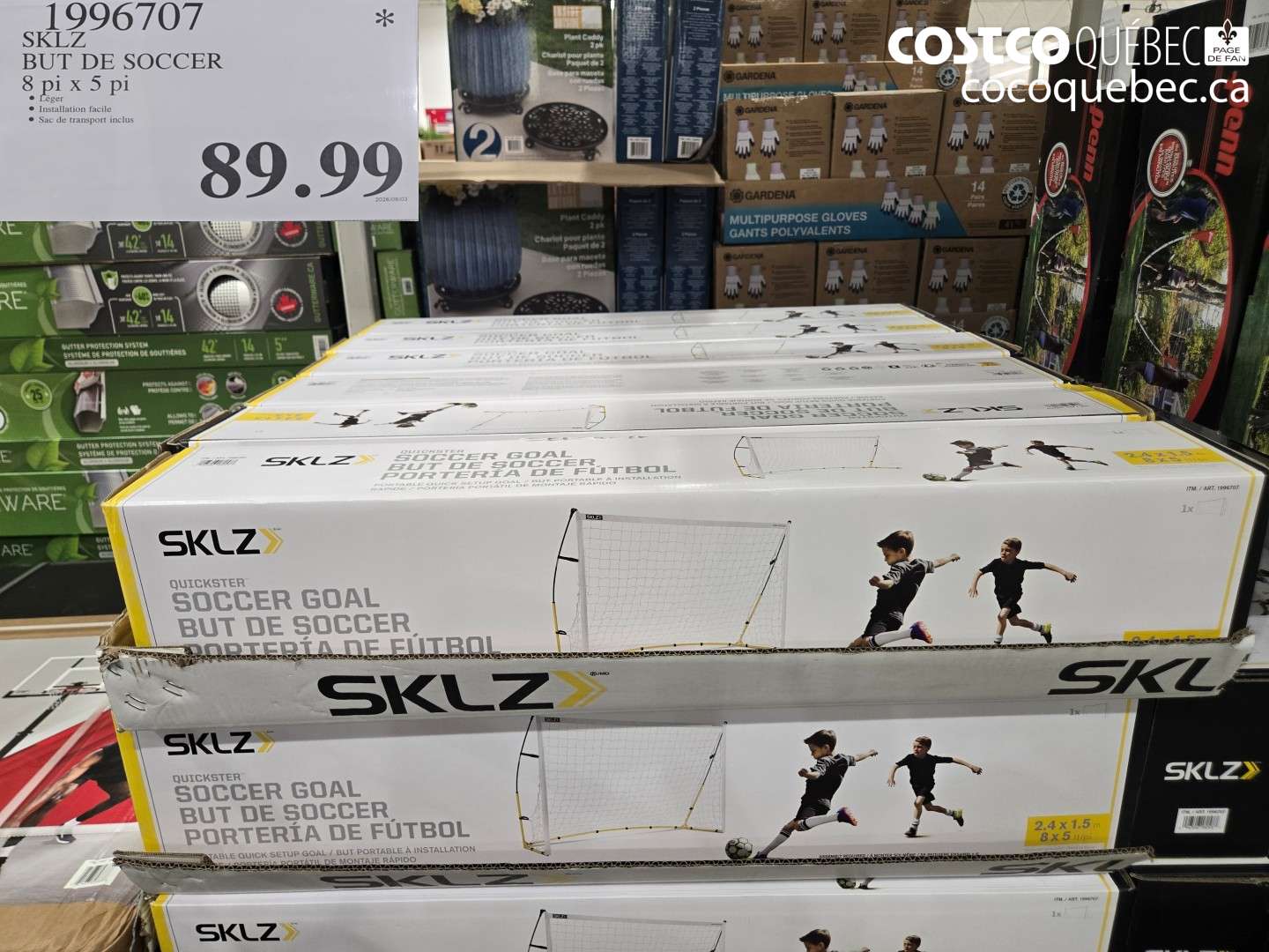 1996707 SKLZ BUT DE SOCCER 8 PI X 5 PI $89.99