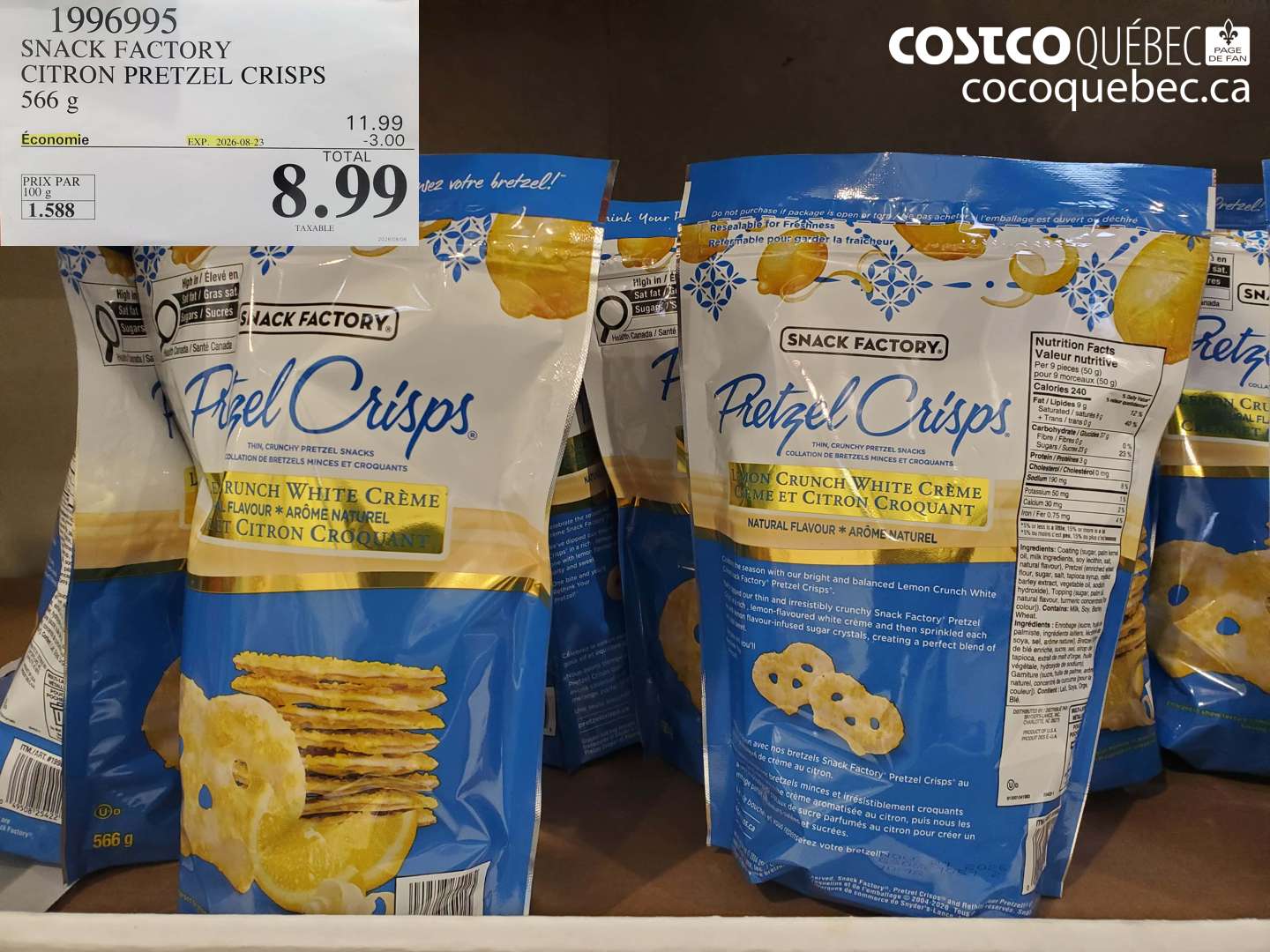 1996995 SNACK FACTORY CITRON PRETZEL CRISPS ($3.00 INSTANT SAVINGS EXPIRES ON 2026-08-23) $8.99