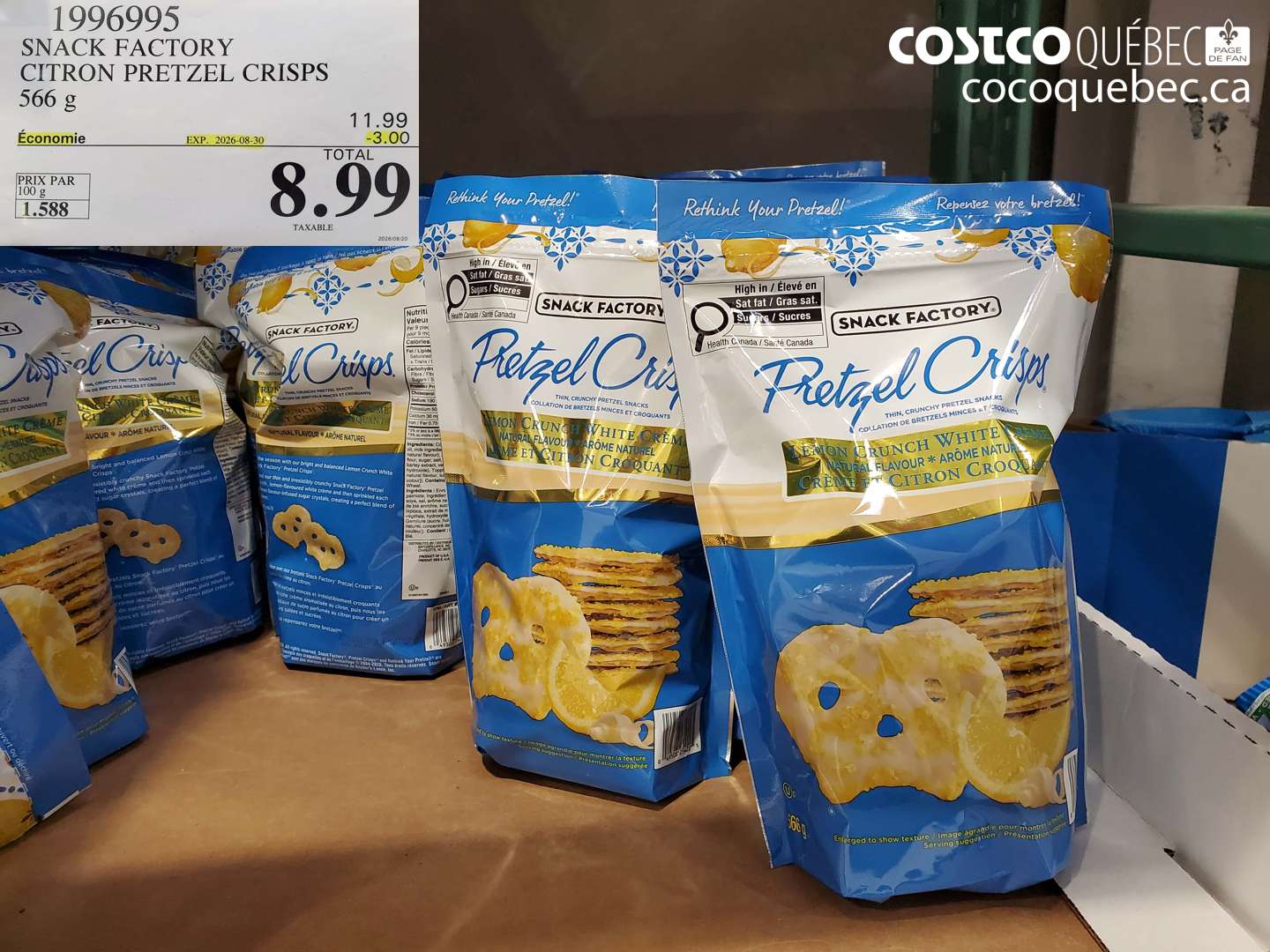 1996995 SNACK FACTORY CITRON PRETZEL CRISPS ($3.00 INSTANT SAVINGS EXPIRES ON 2026-08-30) $8.99