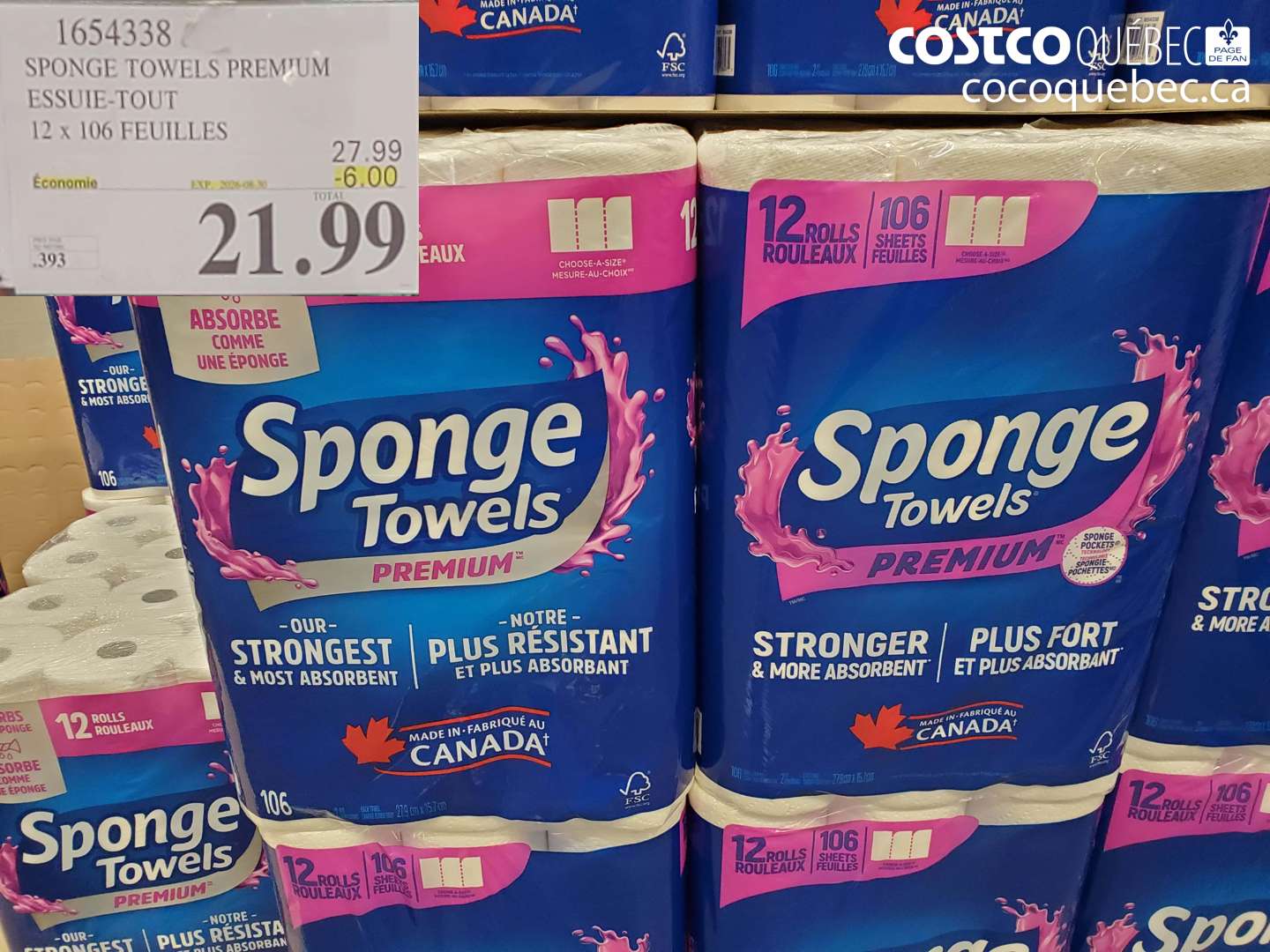 1654338 SPONGE TOWELS PREMIUM ESSUIE-TOUT ($6.00 INSTANT SAVINGS EXPIRES ON 2026-08-20) $21.99
