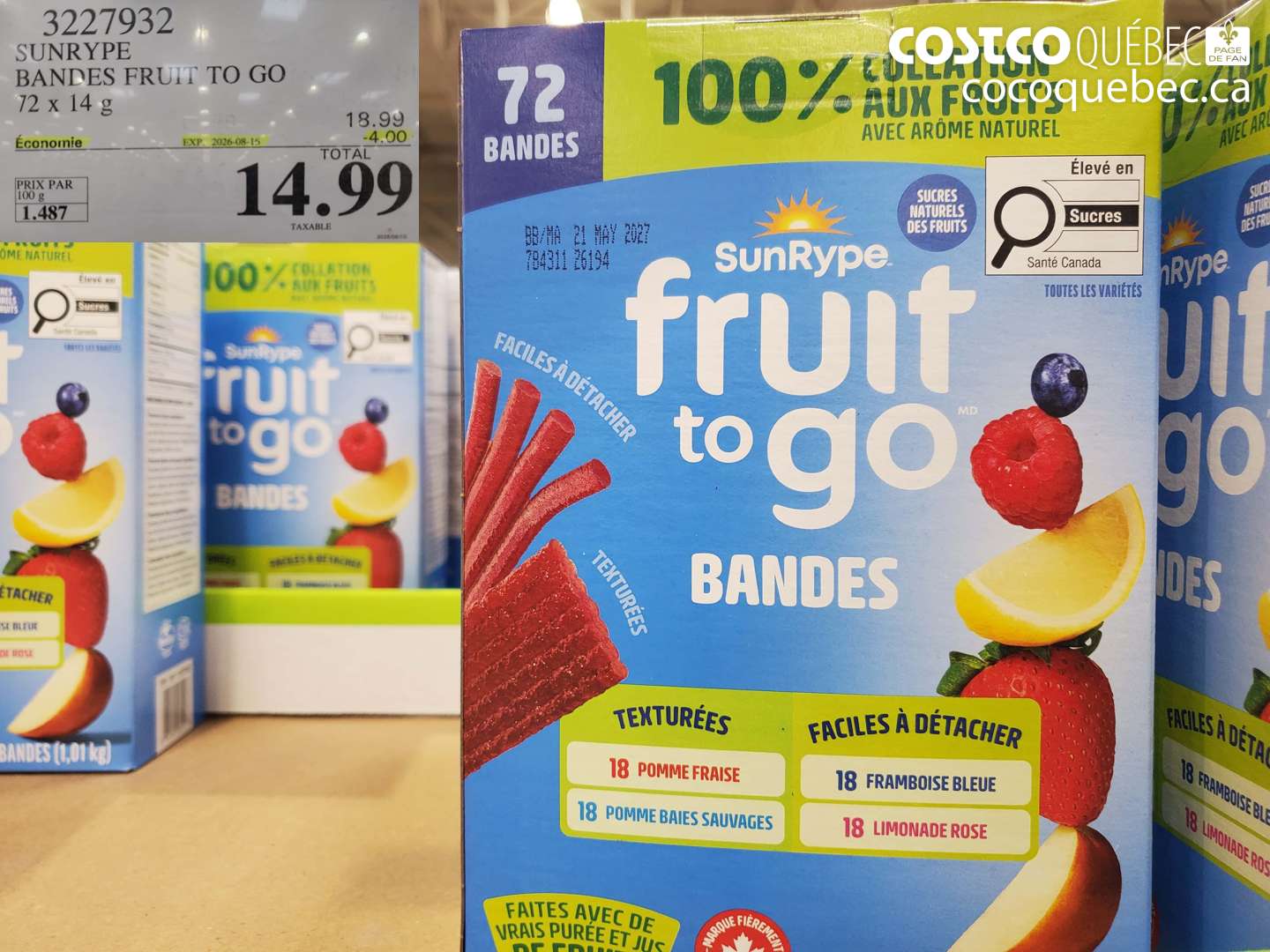 3227932 SUNRYPE BANDES FRUIT TO GO ($4.00 INSTANT SAVINGS EXPIRES ON 2026-08-16) $14.99