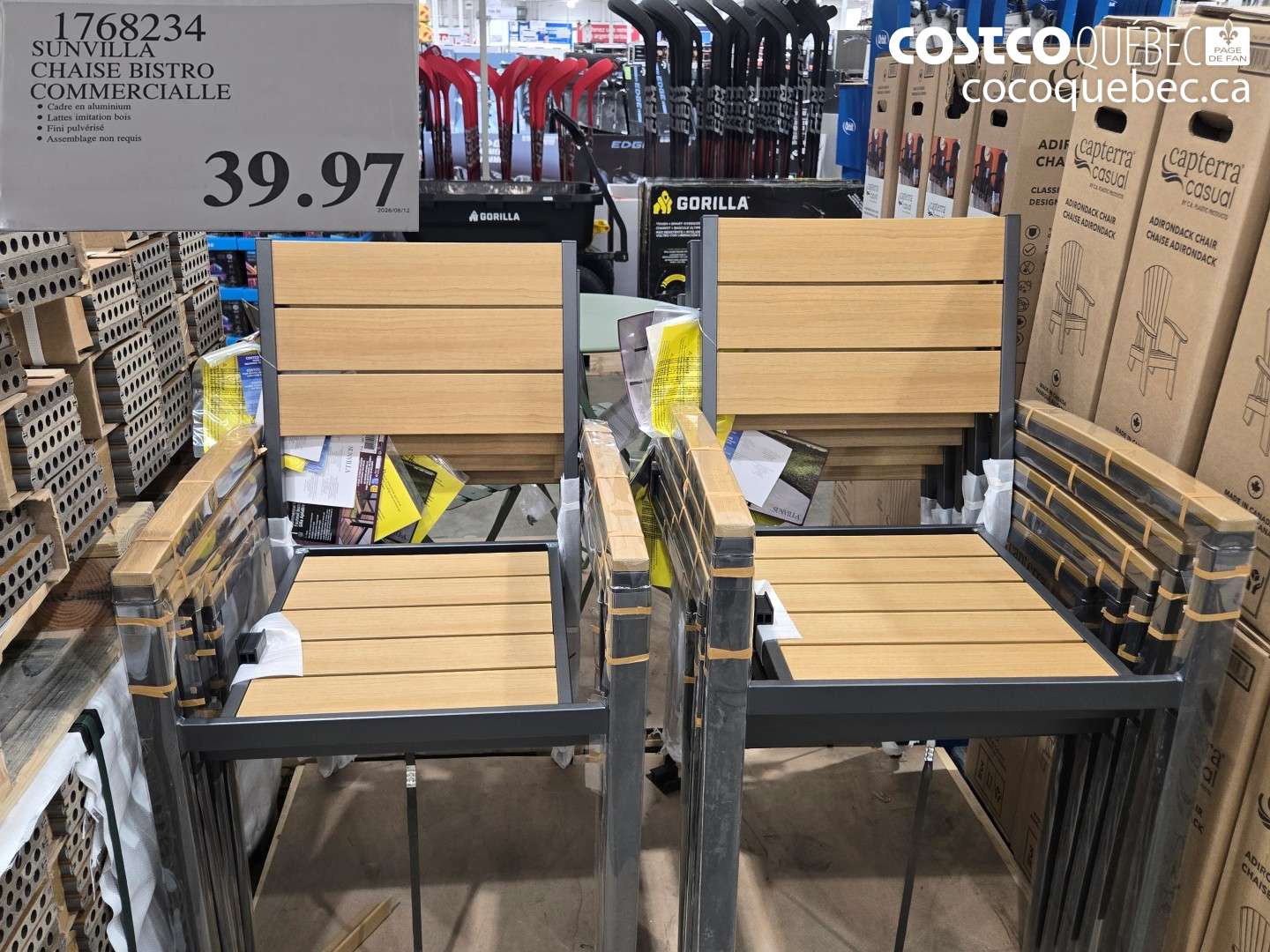 1768234 SUNVILLA CHAISE BISTRO COMMERCIALLLE $39.97