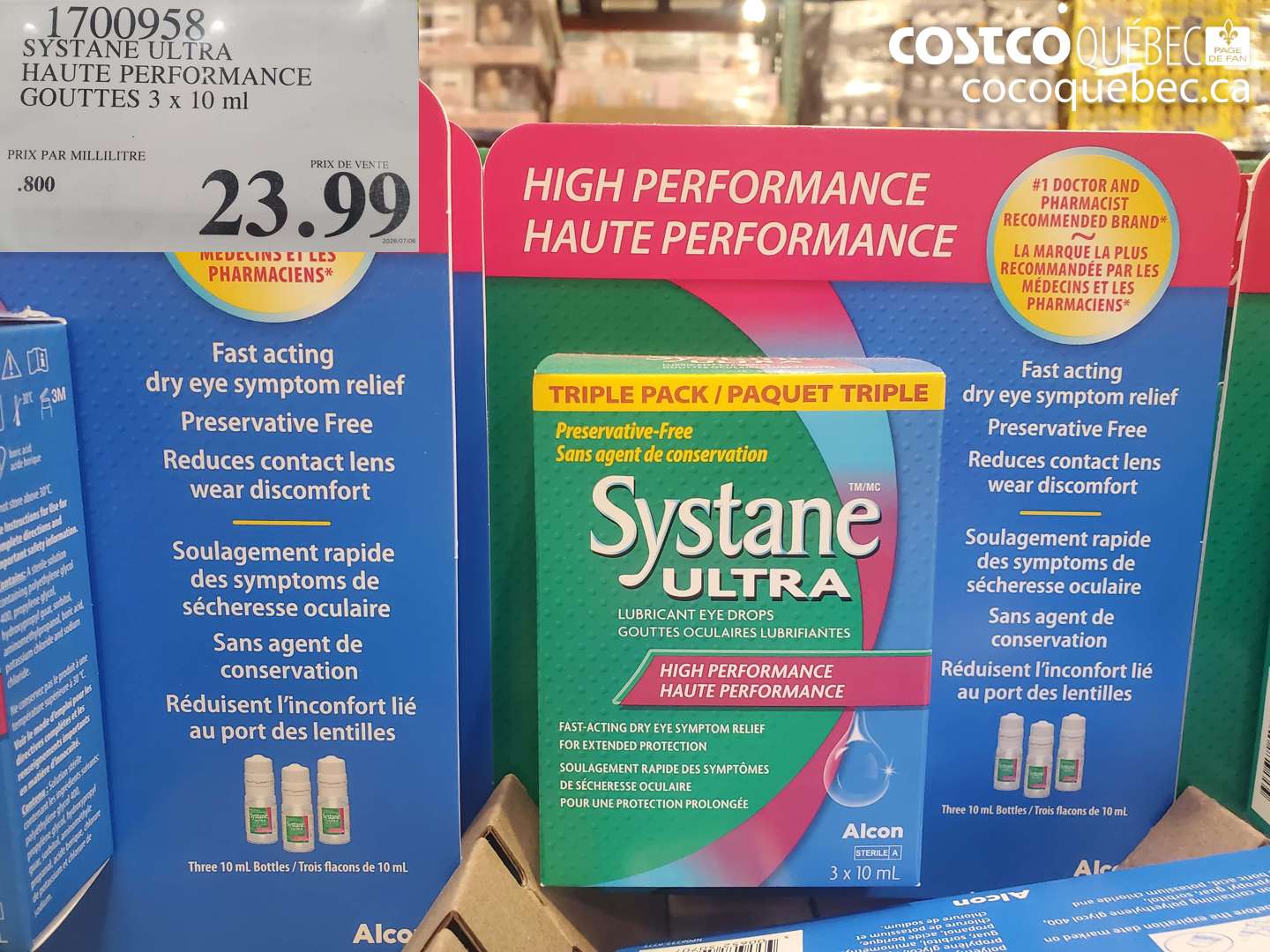 1700958 SYSTANE ULTRA HAUTE PERFORMANCE GOUTTES 3 X 10 ML $23.99