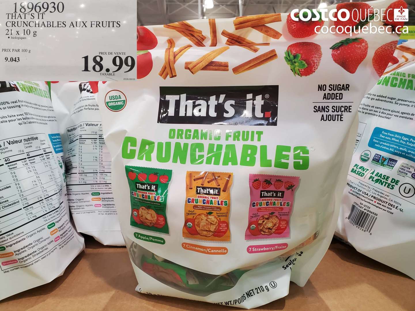 1896930 THAT'S IT CRUNCHABLES AUX FRUITS $18.99
