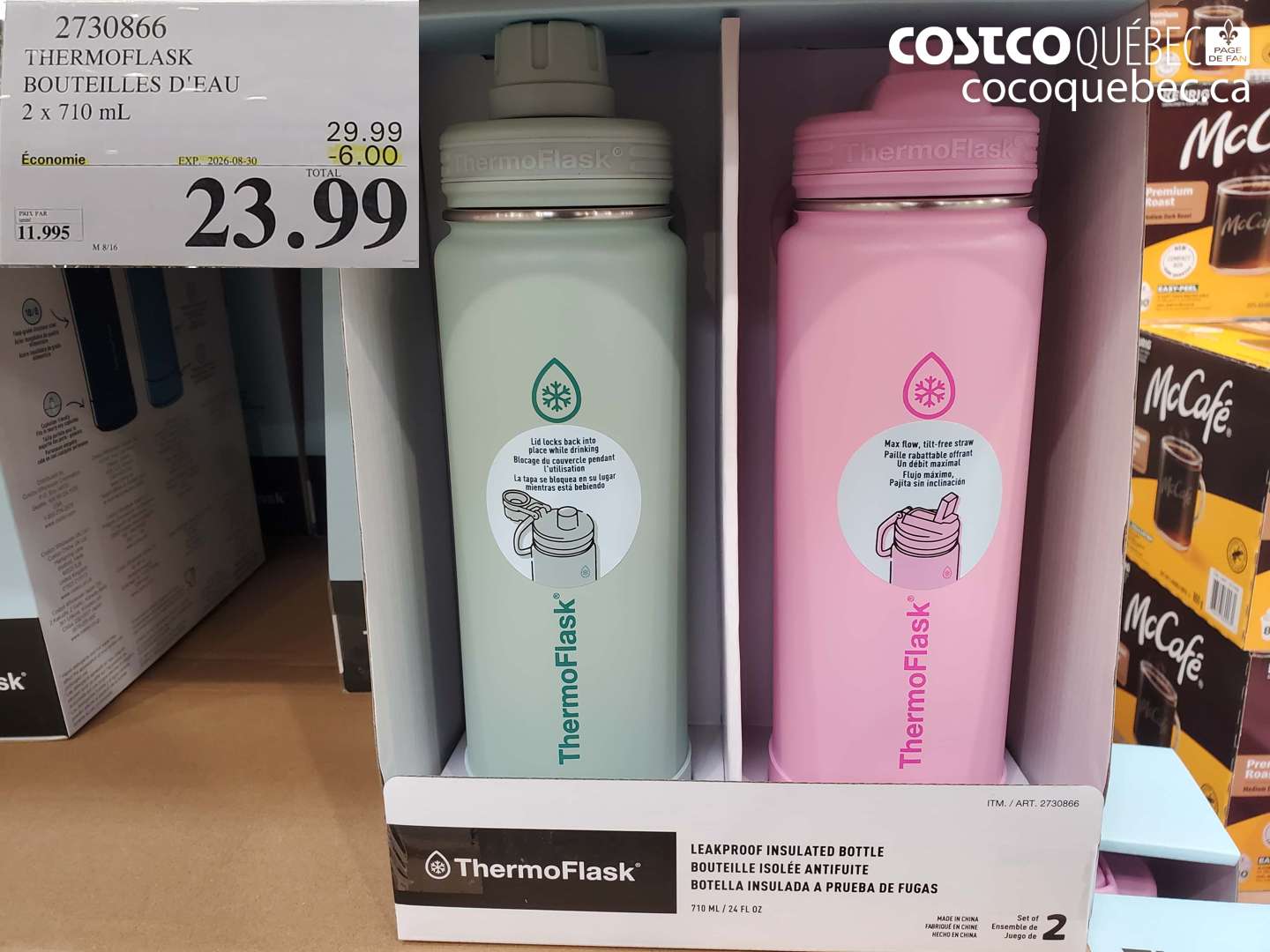 2730866 THERMOFLASK BOUTEILLES D'EAU ($6.00 INSTANT SAVINGS EXPIRES ON 2026-08-30) $23.99