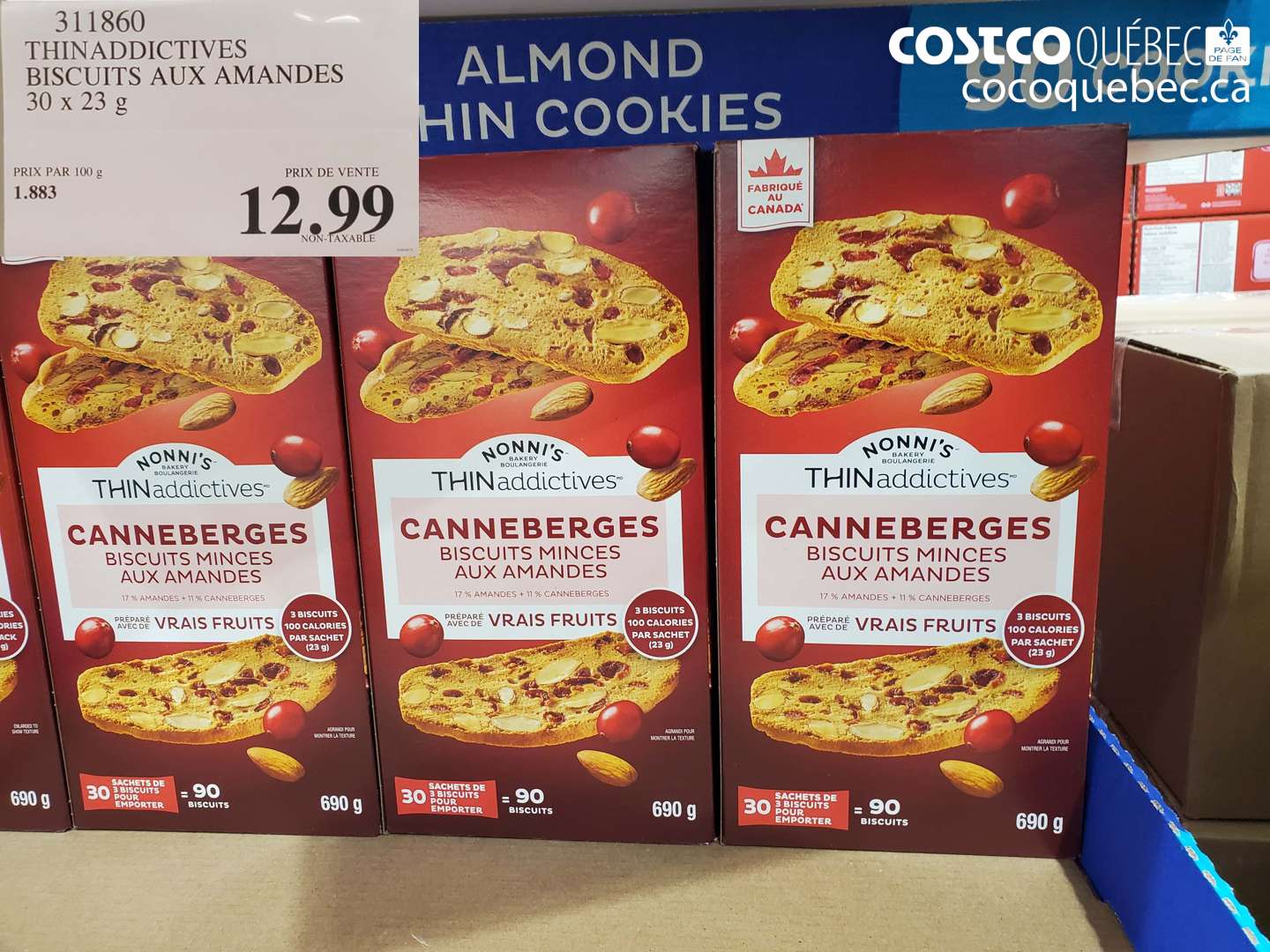311860 THINADDICTIVES BISCUITS AUX AMANDES $12.99
