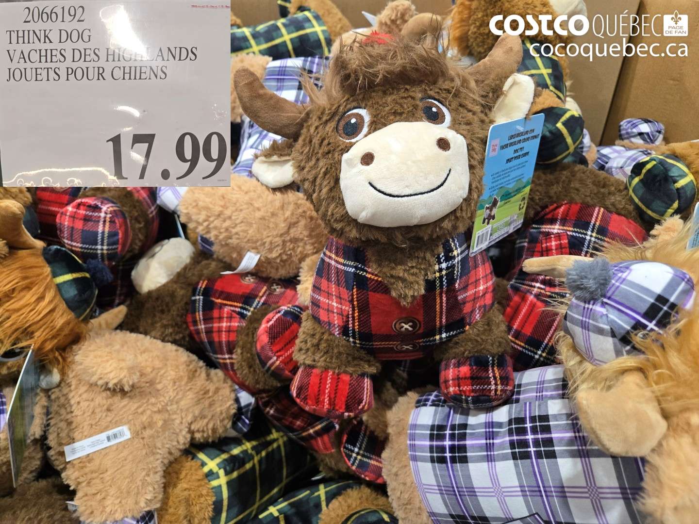 2066192 THINK DOG VACHES DES HIGHLANDS JOUETS POUR CHIENS $17.99