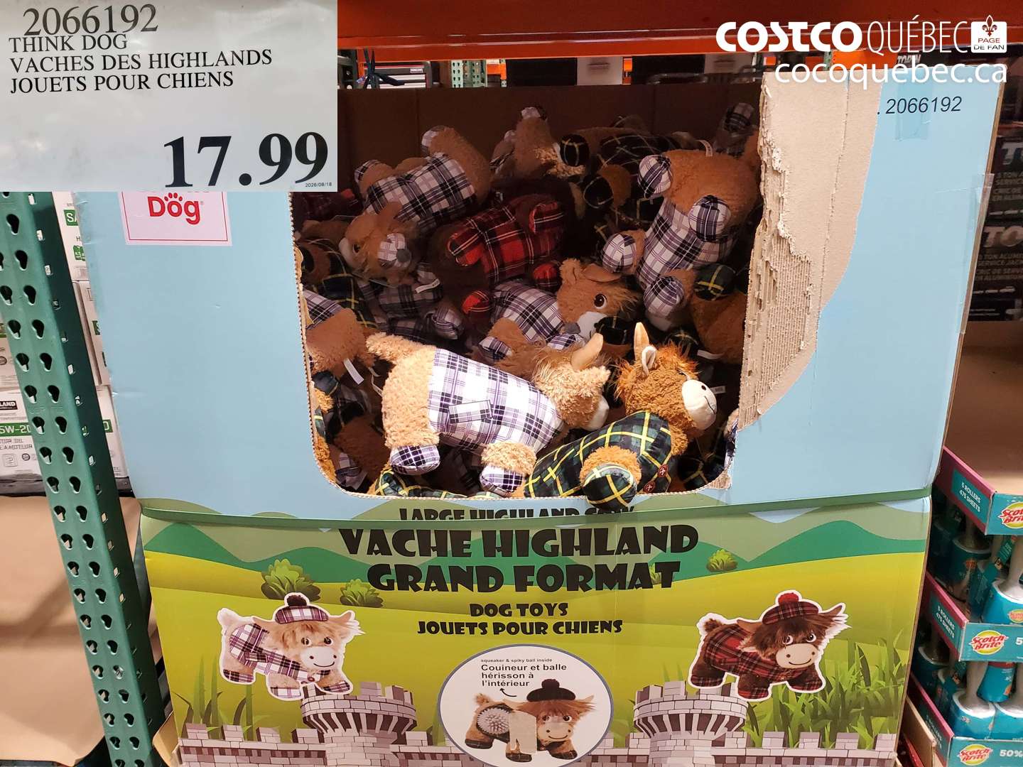 2066192 THINK DOG VACHES DES HIGHLANDS JOUETS POUR CHIENS $17.99