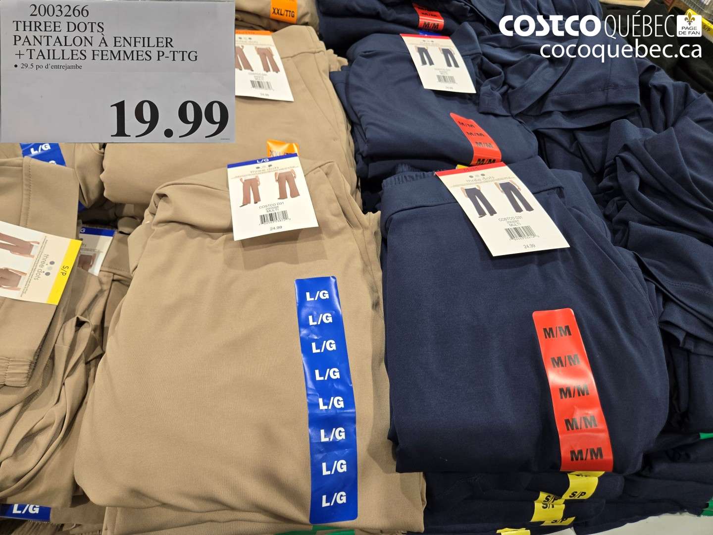 2003266 THREE DOTS PANTALON À ENFILER + TAILLES FEMMES P-TTG $19.99
