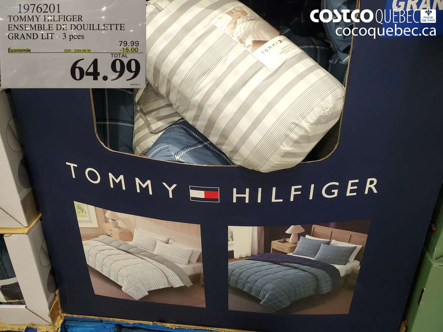 1976201 TOMMY HILFIGER ENSEMBLE DE DOUILLETTE GRAND LIT ($15.00 INSTANT SAVINGS EXPIRES ON 2026-08-30) $64.99
