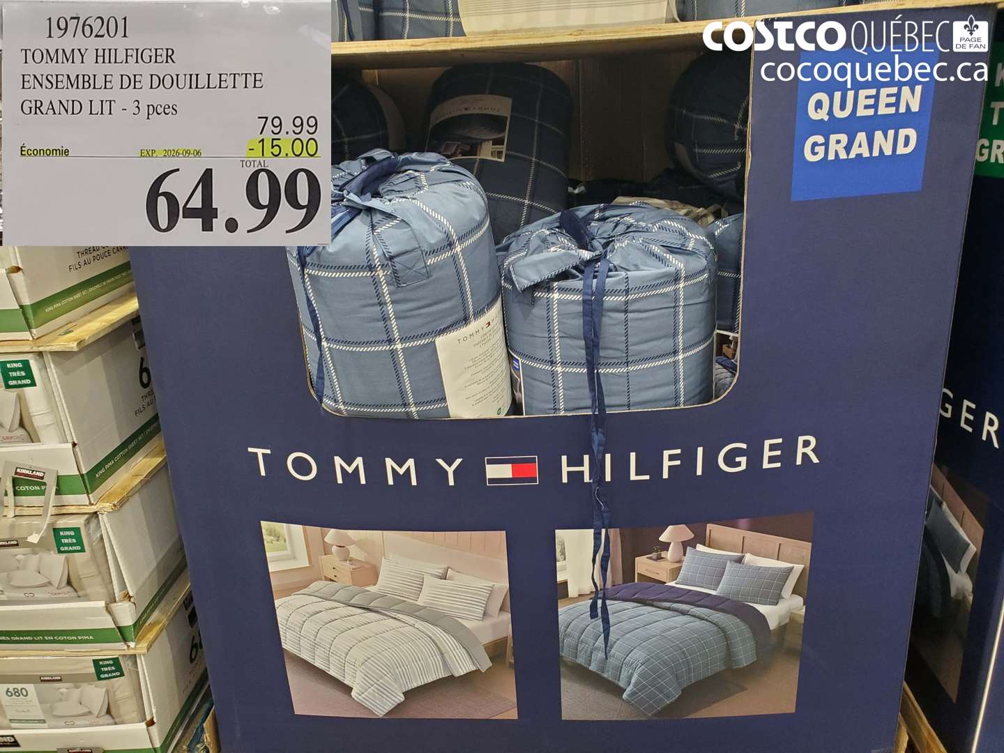 1976201 TOMMY HILFIGER ENSEMBLE DE DOUILLETTE GRAND LIT - 3 PCES ($15.00 INSTANT SAVINGS EXPIRES ON 2026-09-06) $64.99