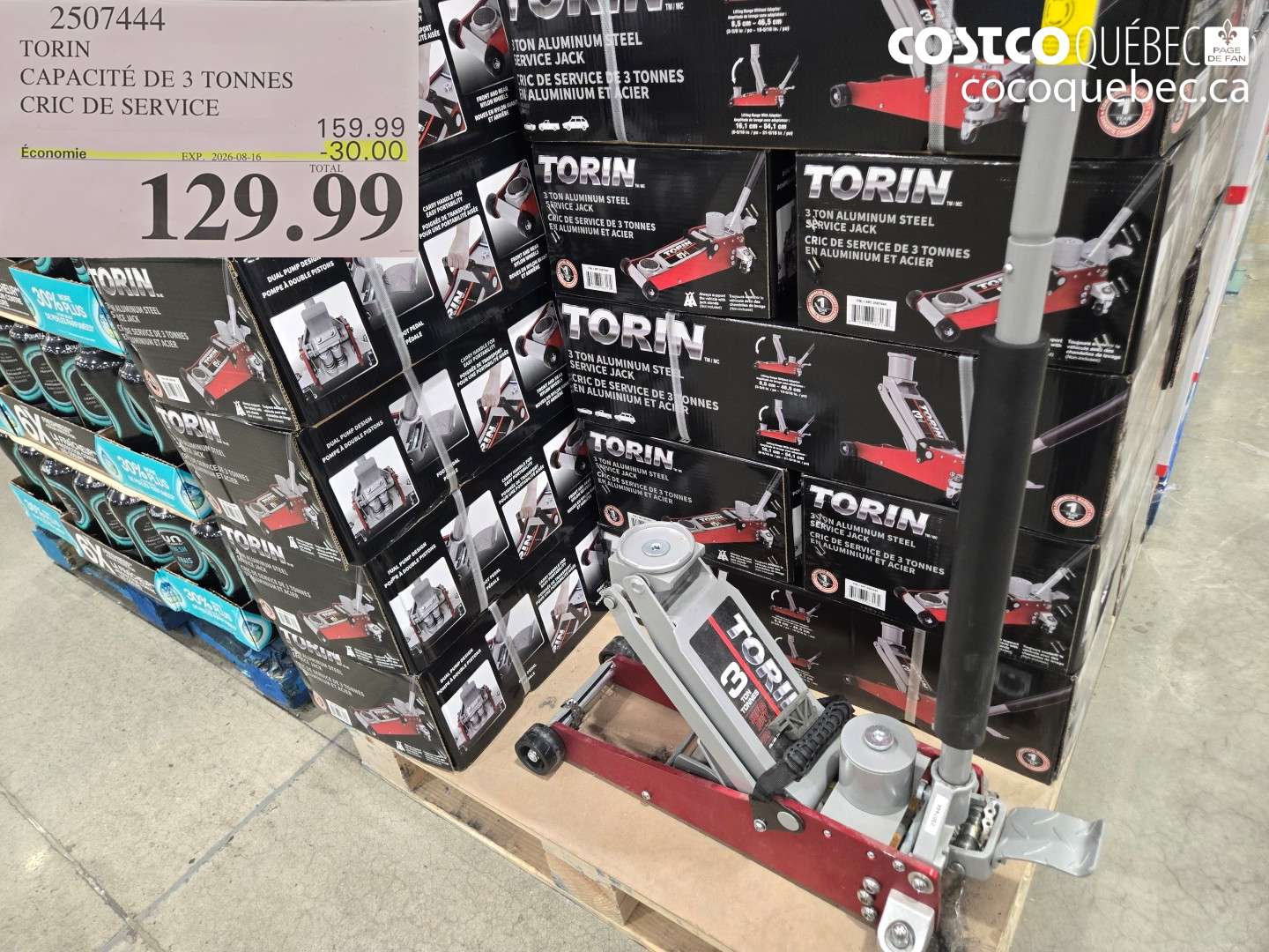 2507444 TORIN CAPACITÉ DE 3 TONNES CRIC DE SERVICE ($30.00 INSTANT SAVINGS EXPIRES ON 2026-08-16) $129.99