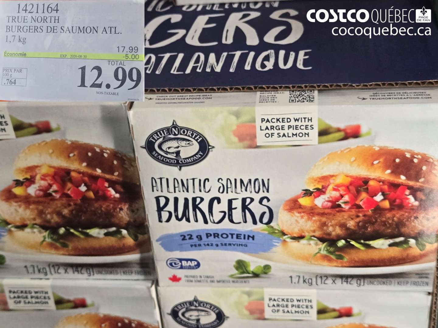 1421164 TRUE NORTH BURGERS DE SAUMON ATL. ($5.00 INSTANT SAVINGS EXPIRES ON 2026-08-30) $12.99