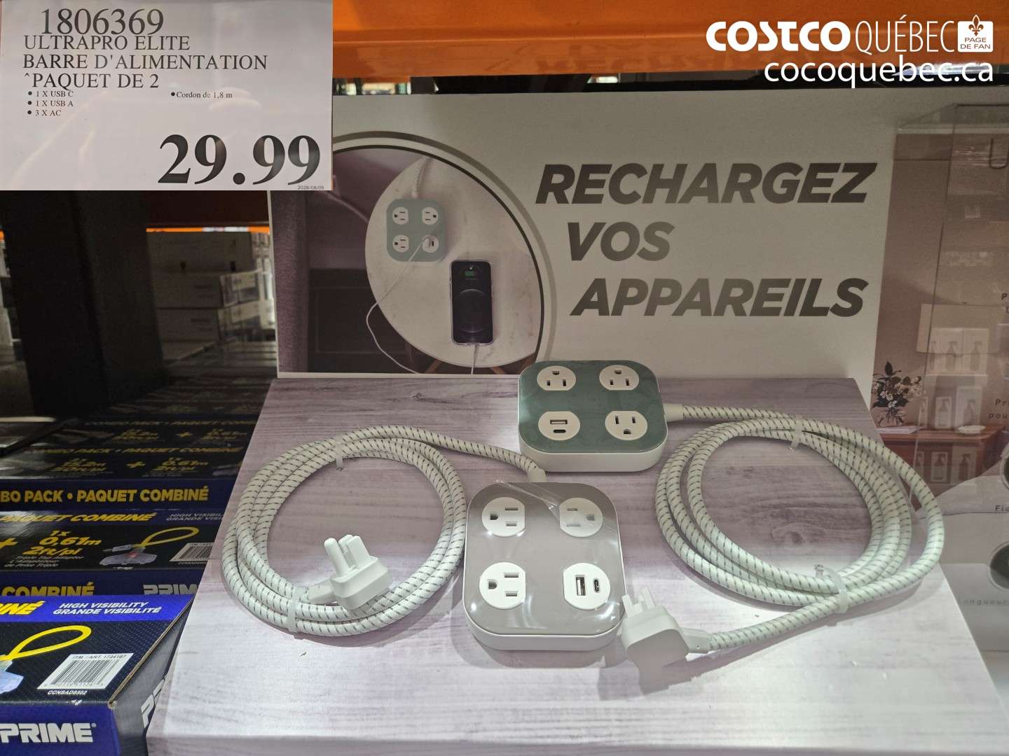 1806369 ULTRAPRO ELITE BARRE D'ALIMENTATION PAQUET DE 2 $29.99