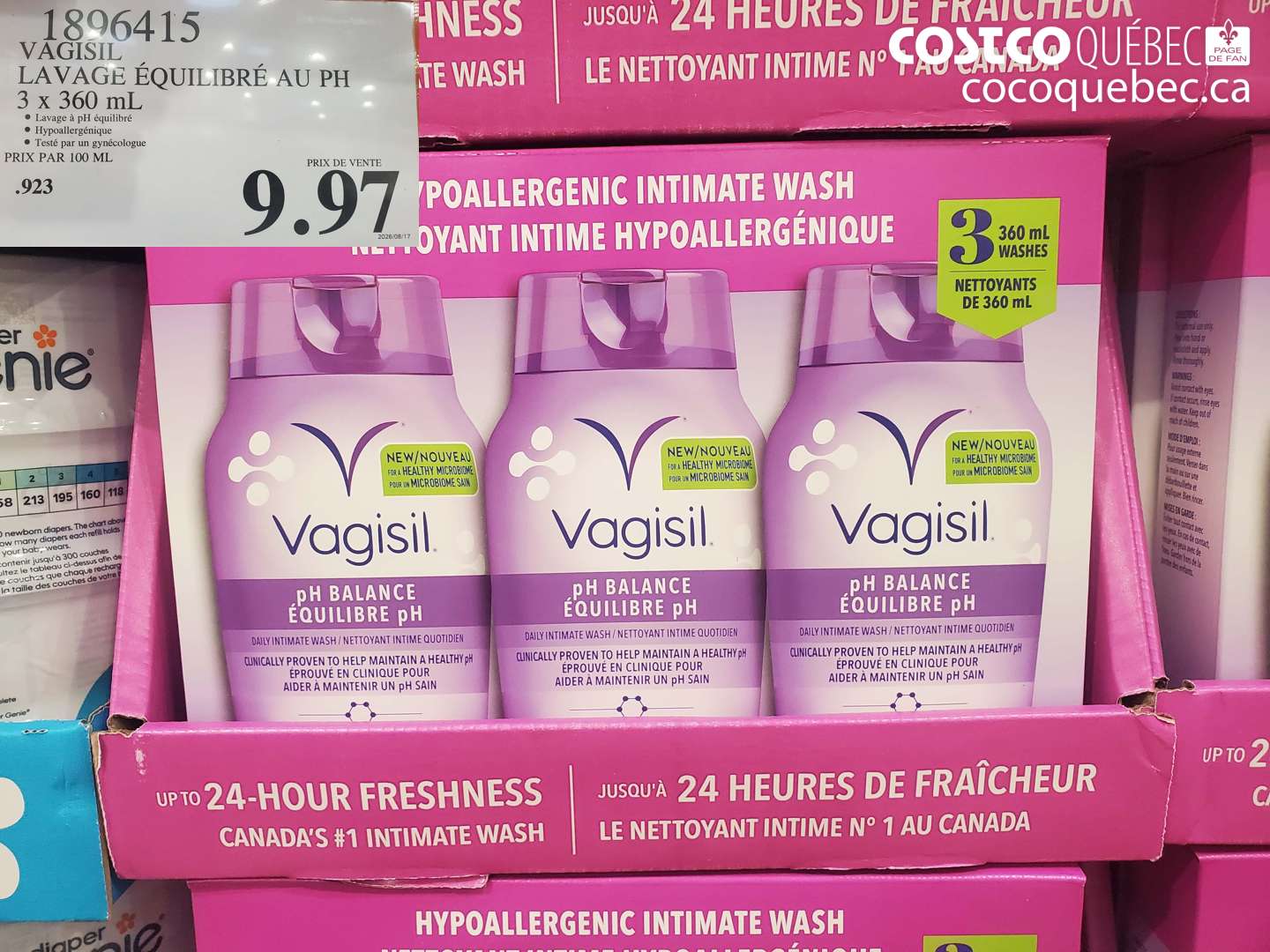 1896415 VAGISIL LAVAGE ÉQUILIBRÉ AU PH 3 X 360 ML $9.97