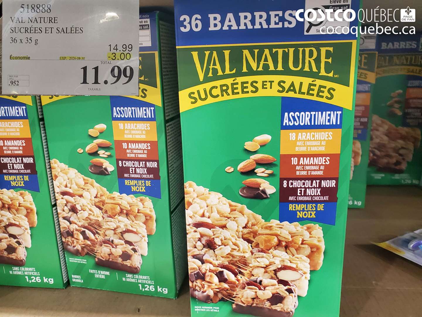 518888 VAL NATURE SUCRÉES ET SALÉES ($3.00 INSTANT SAVINGS EXPIRES ON 2026-08-30) $11.99
