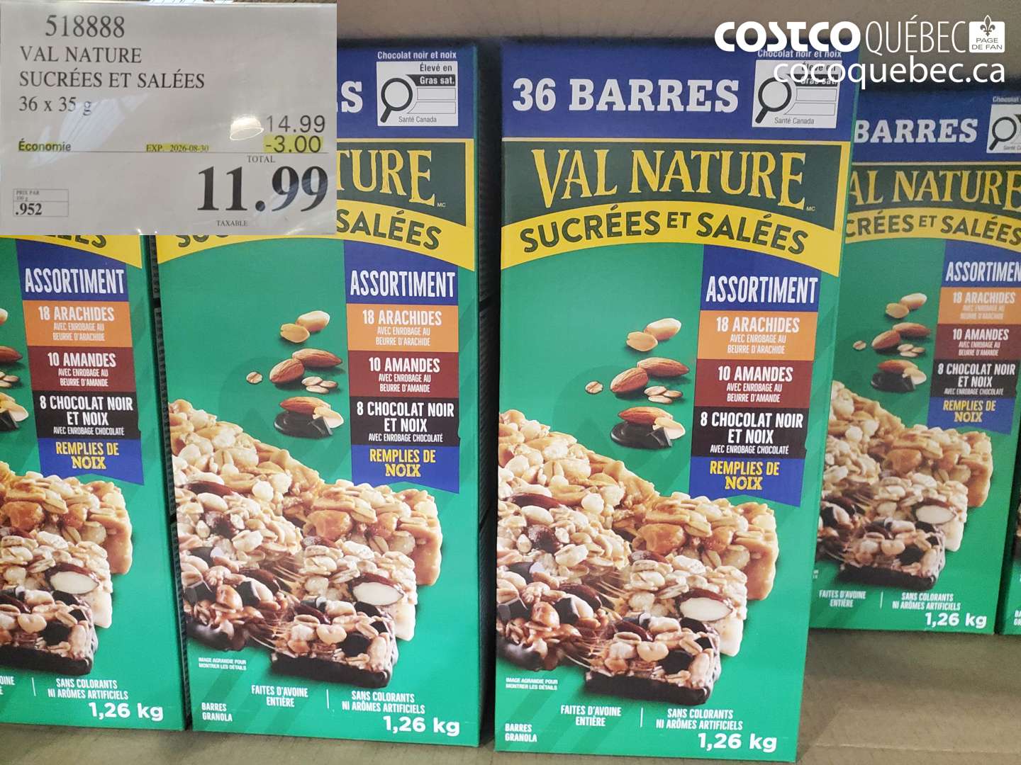 518888 VAL NATURE SUCRÉES ET SALÉES ($3.00 INSTANT SAVINGS EXPIRES ON 2026-08-30) $11.99