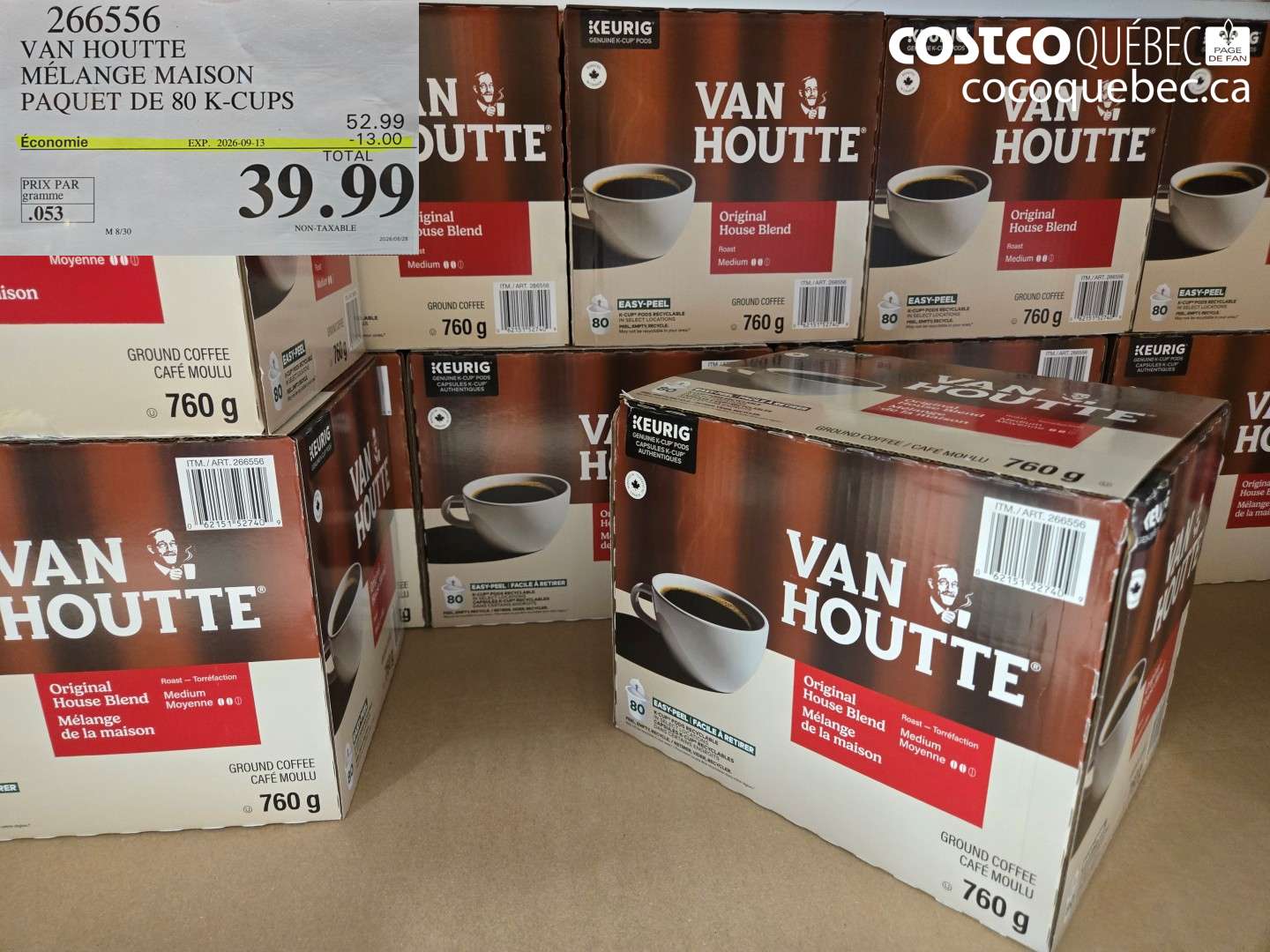 266556 VAN HOUTTE MÉLANGE MAISON PAQUET DE 80 K-CUPS ($13.00 INSTANT SAVINGS EXPIRES ON 2026-09-13) $39.99