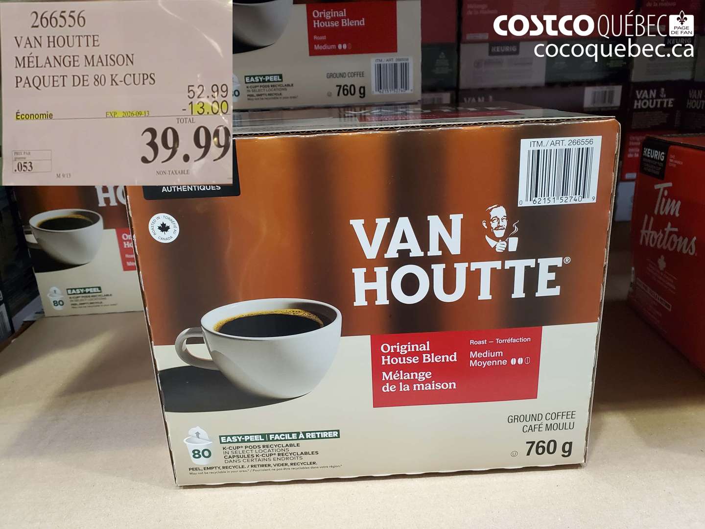266556 VAN HOUTTE MÉLANGE MAISON PAQUET DE 80 K-CUPS ($13.00 INSTANT SAVINGS EXPIRES ON 2026-09-13) $39.99